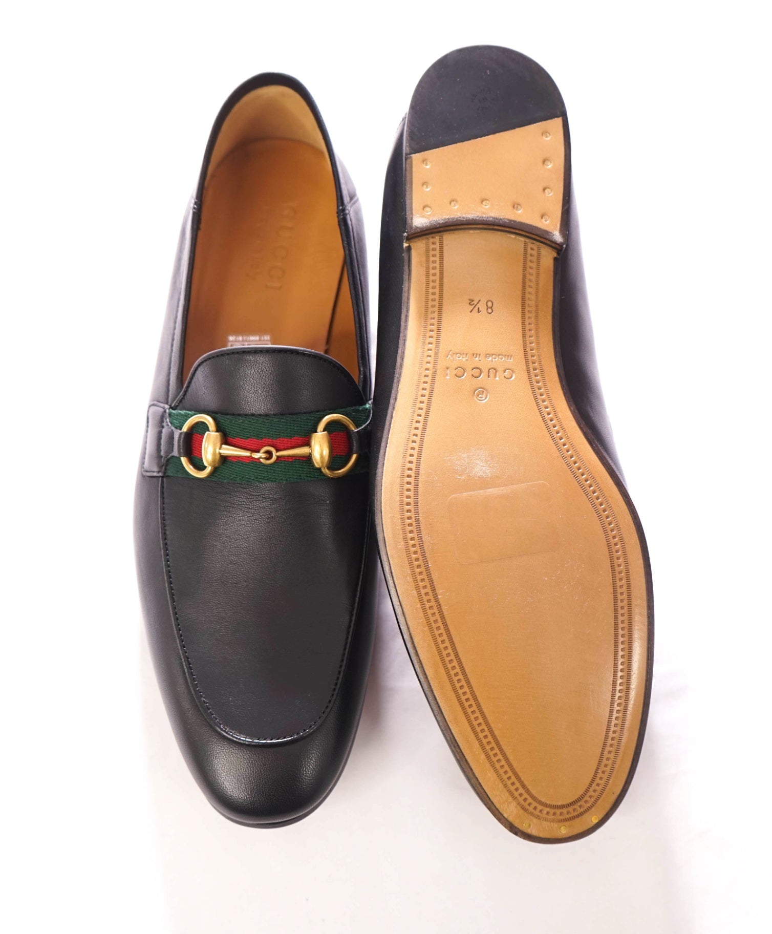 $1,090 GUCCI - Jordaan Agnello Black Leather Loafers - US 9.5 (UK8.5)