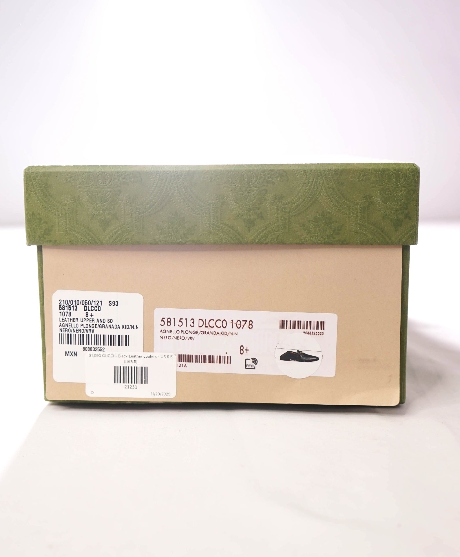 $1,090 GUCCI - Jordaan Agnello Black Leather Loafers - US 9.5 (UK8.5)