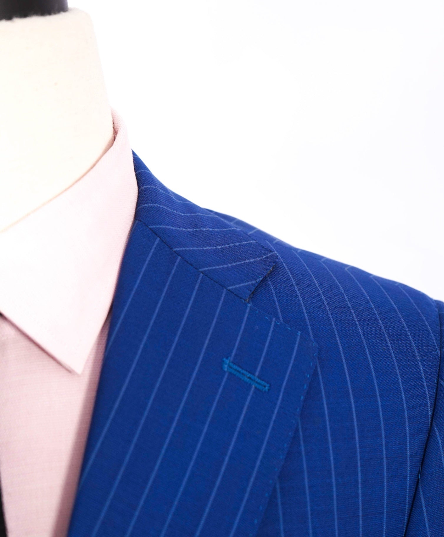 $2,195 CANALI - "Impeccabile" Wool Cobalt Blue Pinstripe Suit - 38R