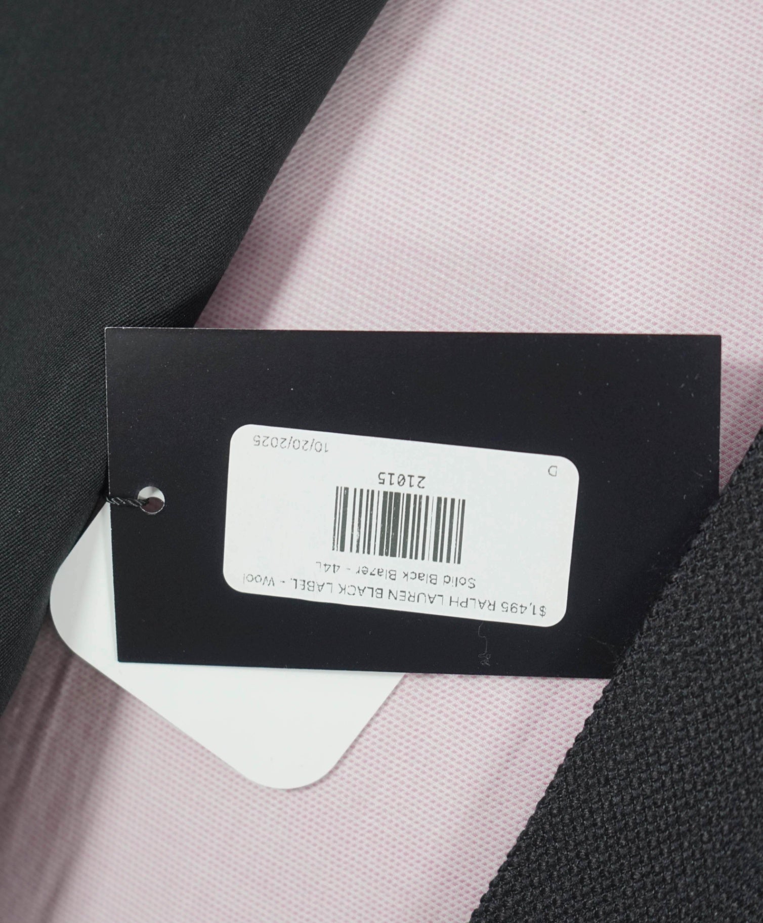 $1,495 RALPH LAUREN BLACK LABEL - Wool Solid Black Blazer - 44L