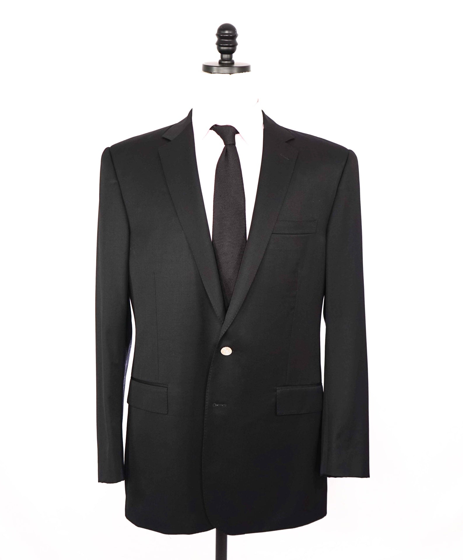 $1,495 RALPH LAUREN BLACK LABEL - Wool Solid Black Blazer - 44L