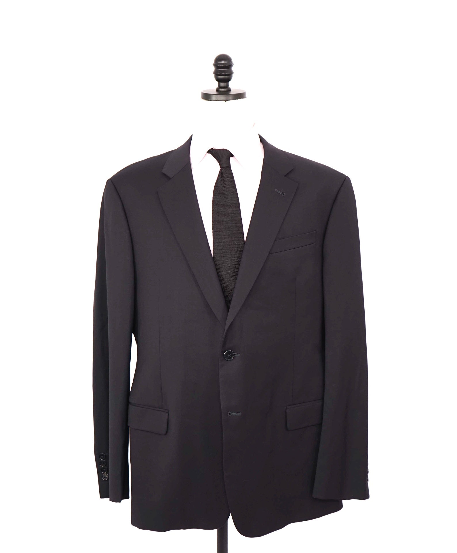 $1,895 ARMANI COLLEZIONI - Wool Solid Navy Blue Suit - 50R
