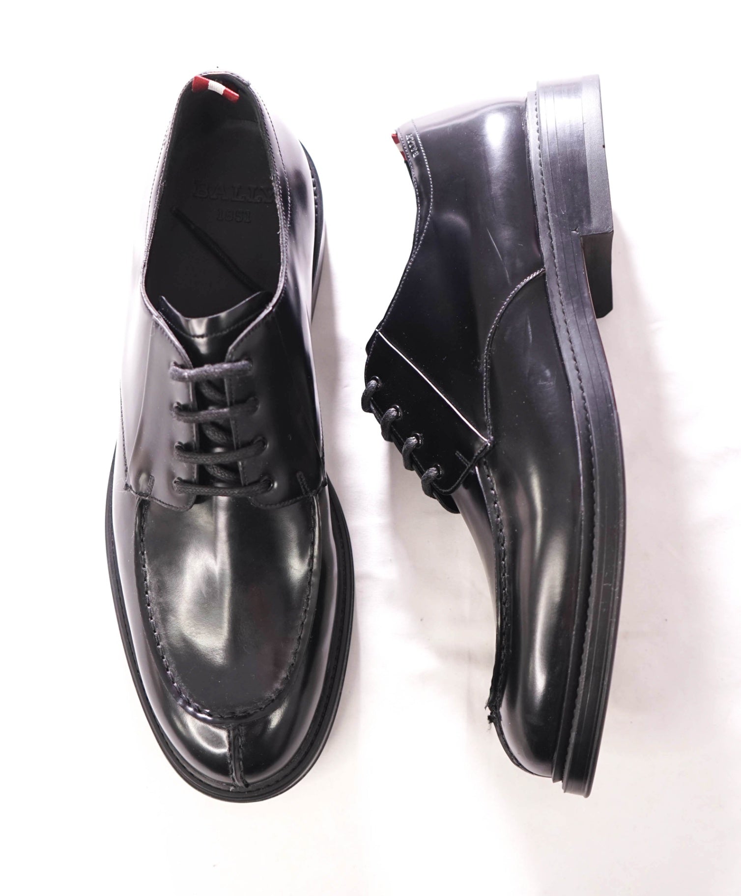 $980 BALLY - "NIVERO" Black Leather Lug Sole Derby - US 11 (UK10)