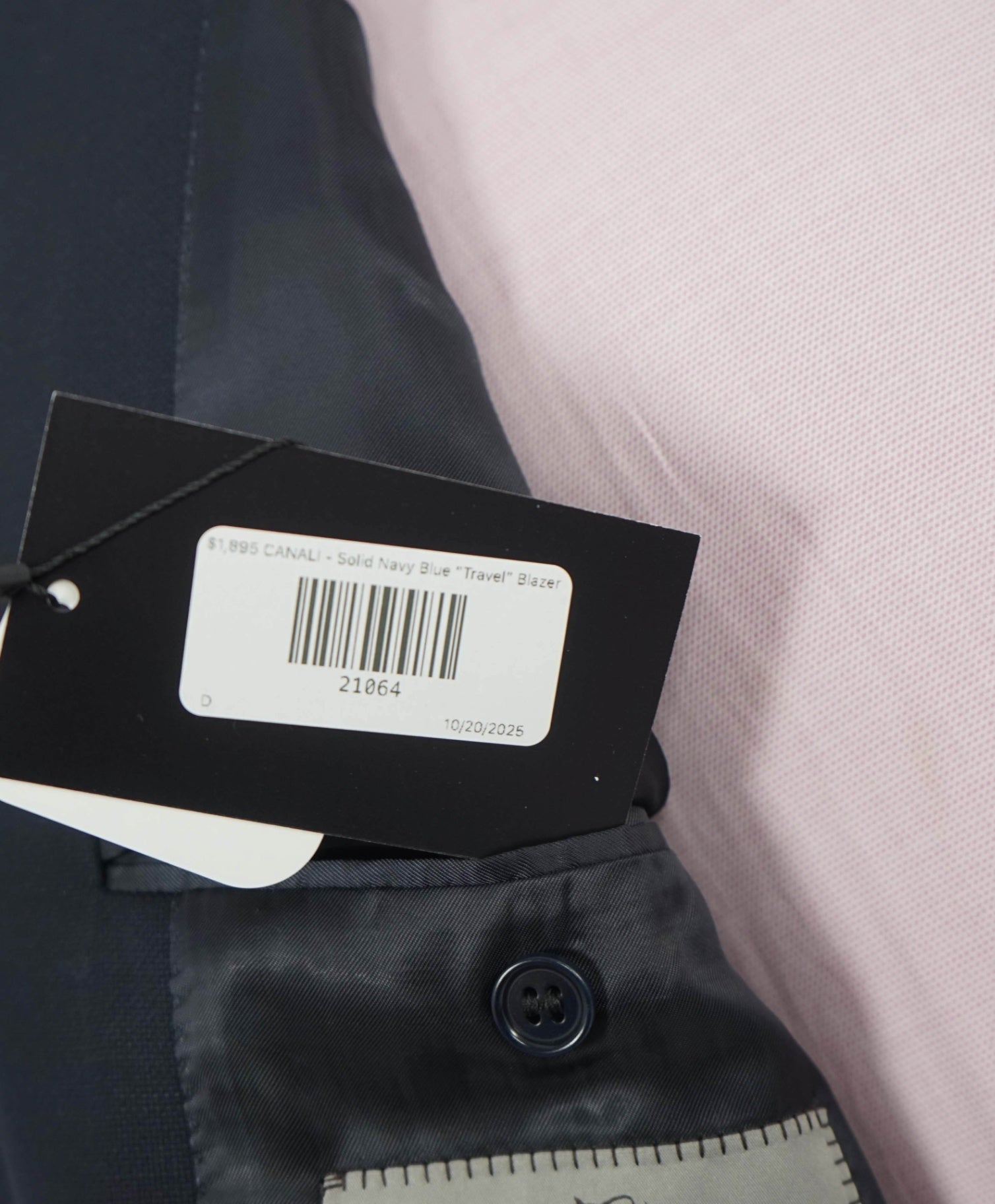 $1,895 CANALI - Solid Navy Blue "Travel" Blazer - 44L