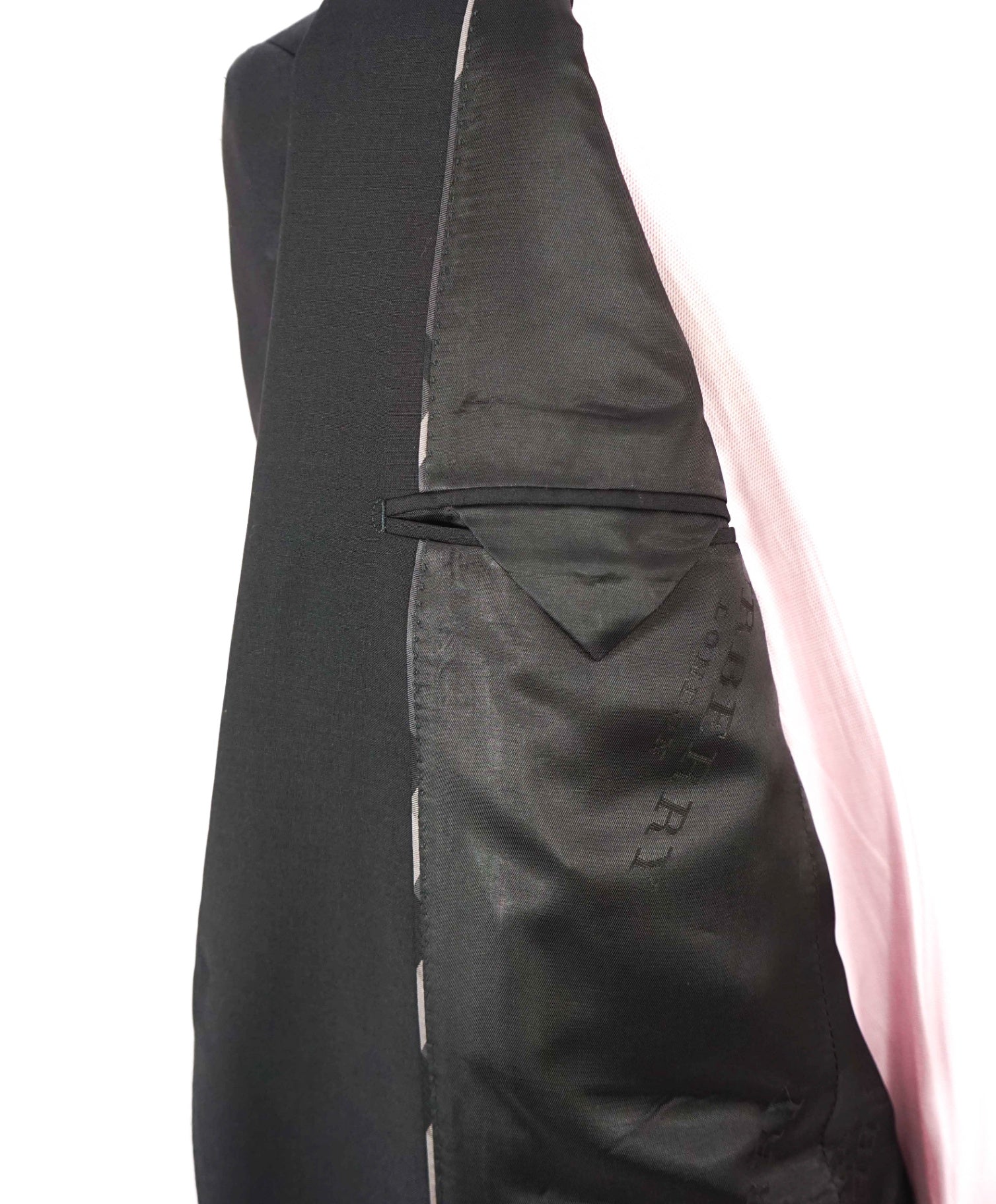 $2,395 BURBERRY LONDON - Solid Black Wool Suit - 40L