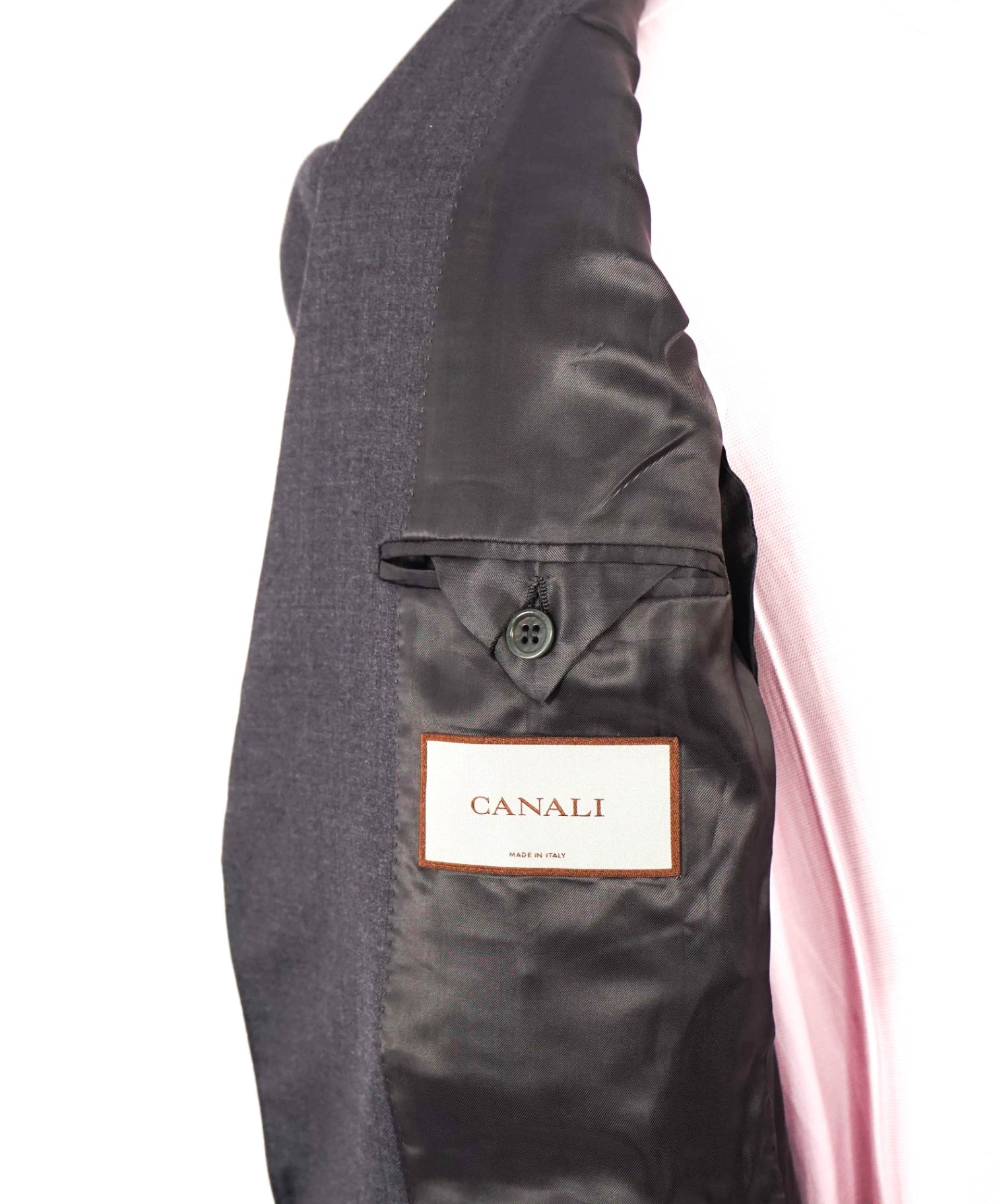 $1,995 CANALI - Wool Solid Gray 2-Btn Classic Suit - 36S