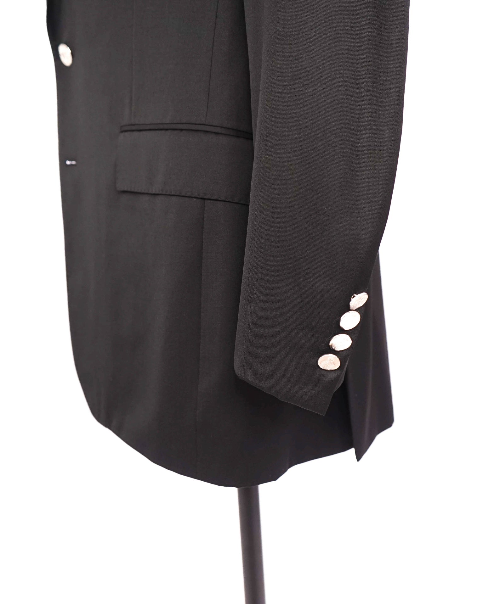 $1,495 RALPH LAUREN BLACK LABEL - Wool Solid Black Blazer - 44L