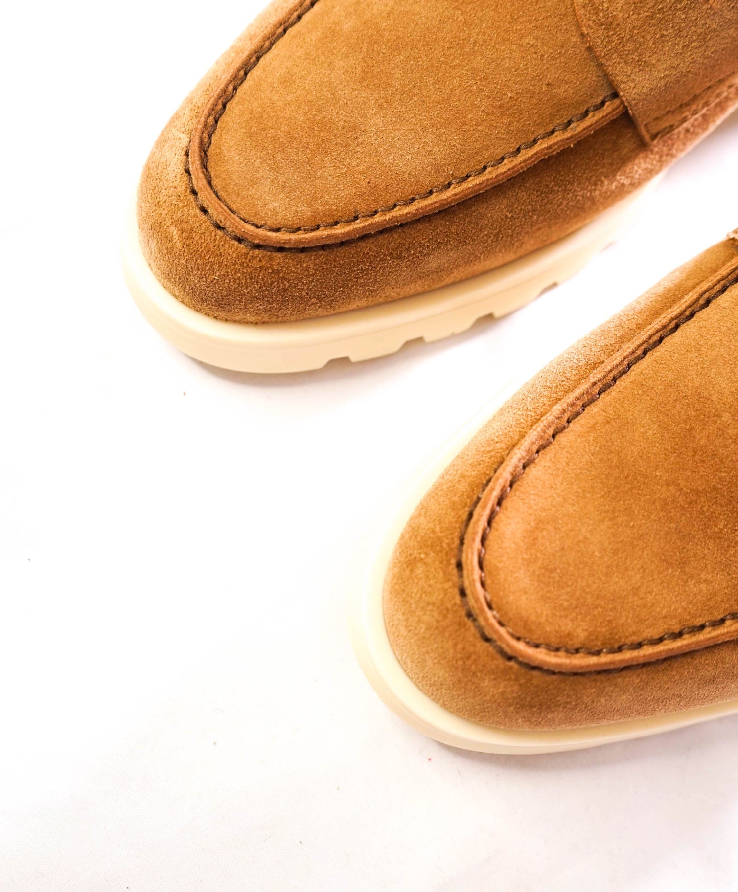 $1,295 SANTONI - Suede Lug Sole SUMMER WALK Loafers - US 10.5 (9.5UK)