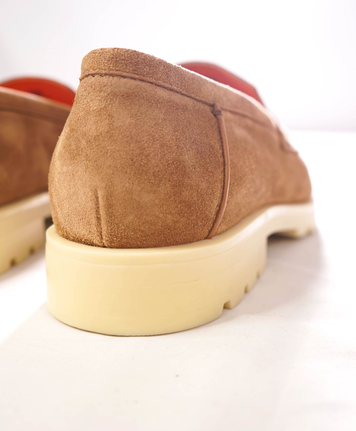 $1,295 SANTONI - Suede Lug Sole SUMMER WALK Loafers - US 10.5 (9.5UK)