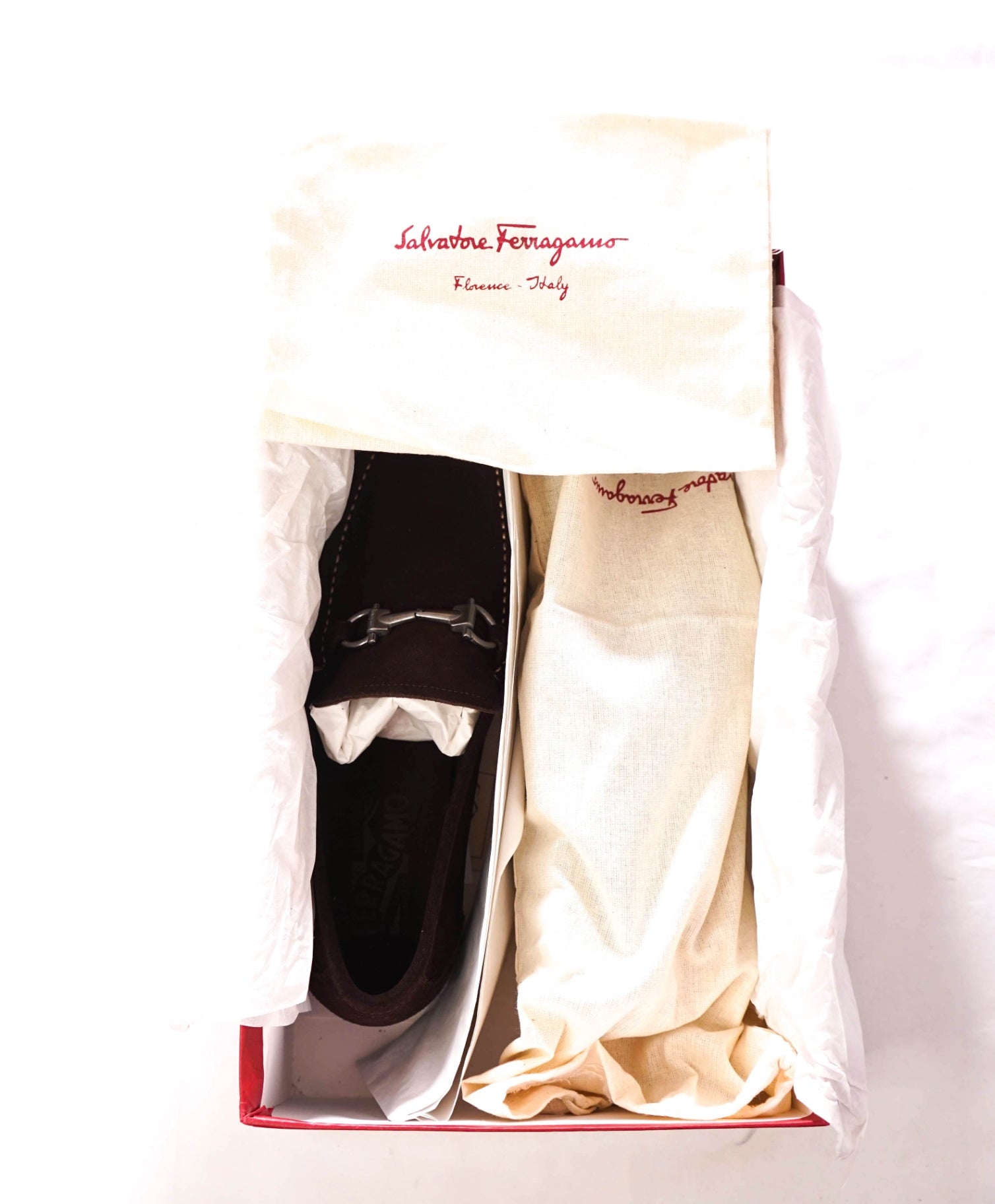 $850 FERRAGAMO - Brown Suede "MAGNIFICO" Loafers - 8 3E