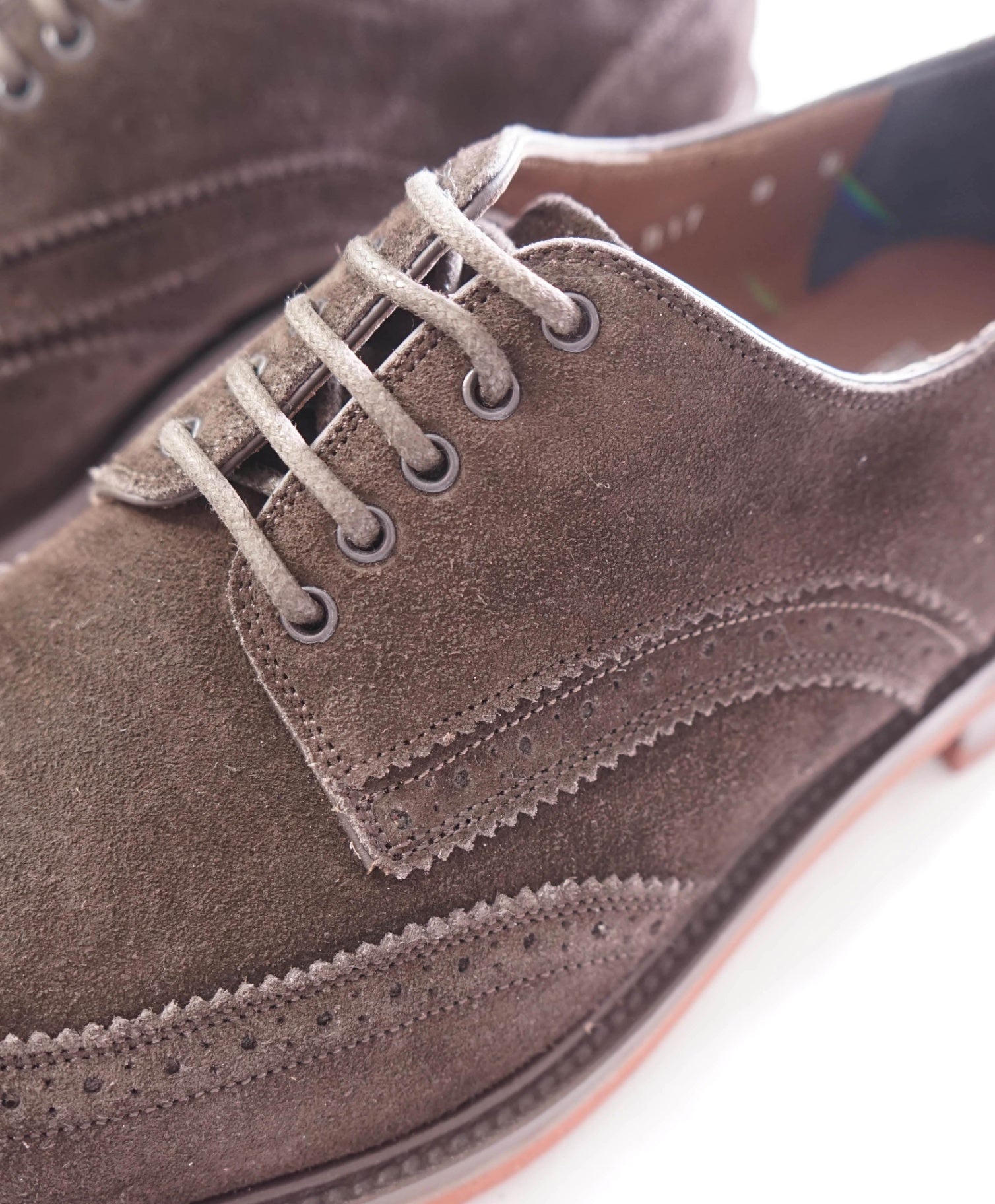 $880 FERRAGAMO - Brown Suede "BREWOOD" Derby - 8 D