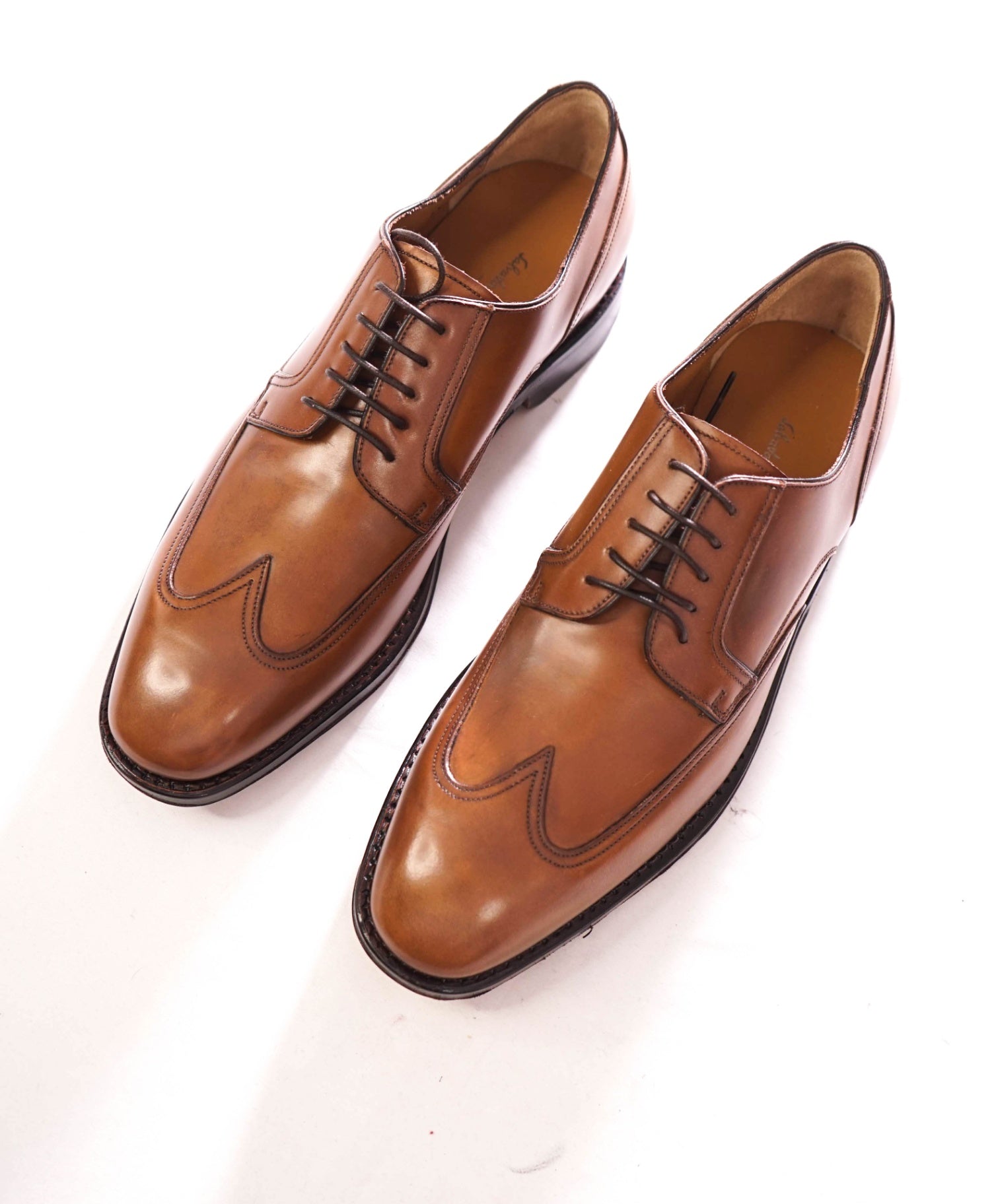 $1,250 FERRAGAMO - "TRAMEZZA" Walnut Brown "CANDIDO" - 7.5 D