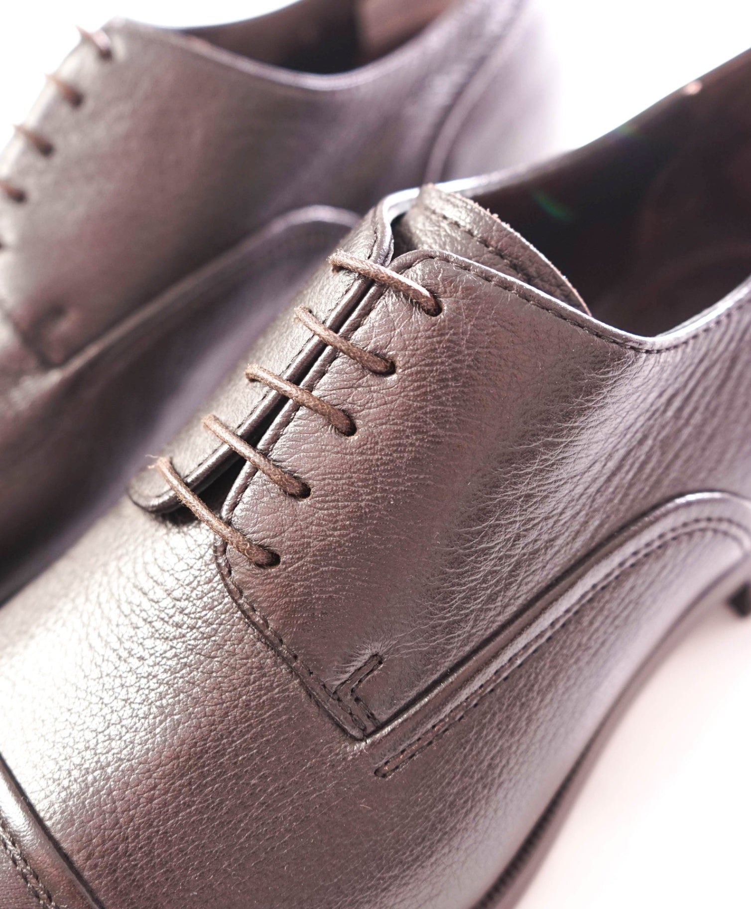 $1,150 ZEGNA - Brown "AVENUE FLEX" Pebble Leather Derby - US 9 (8UK)