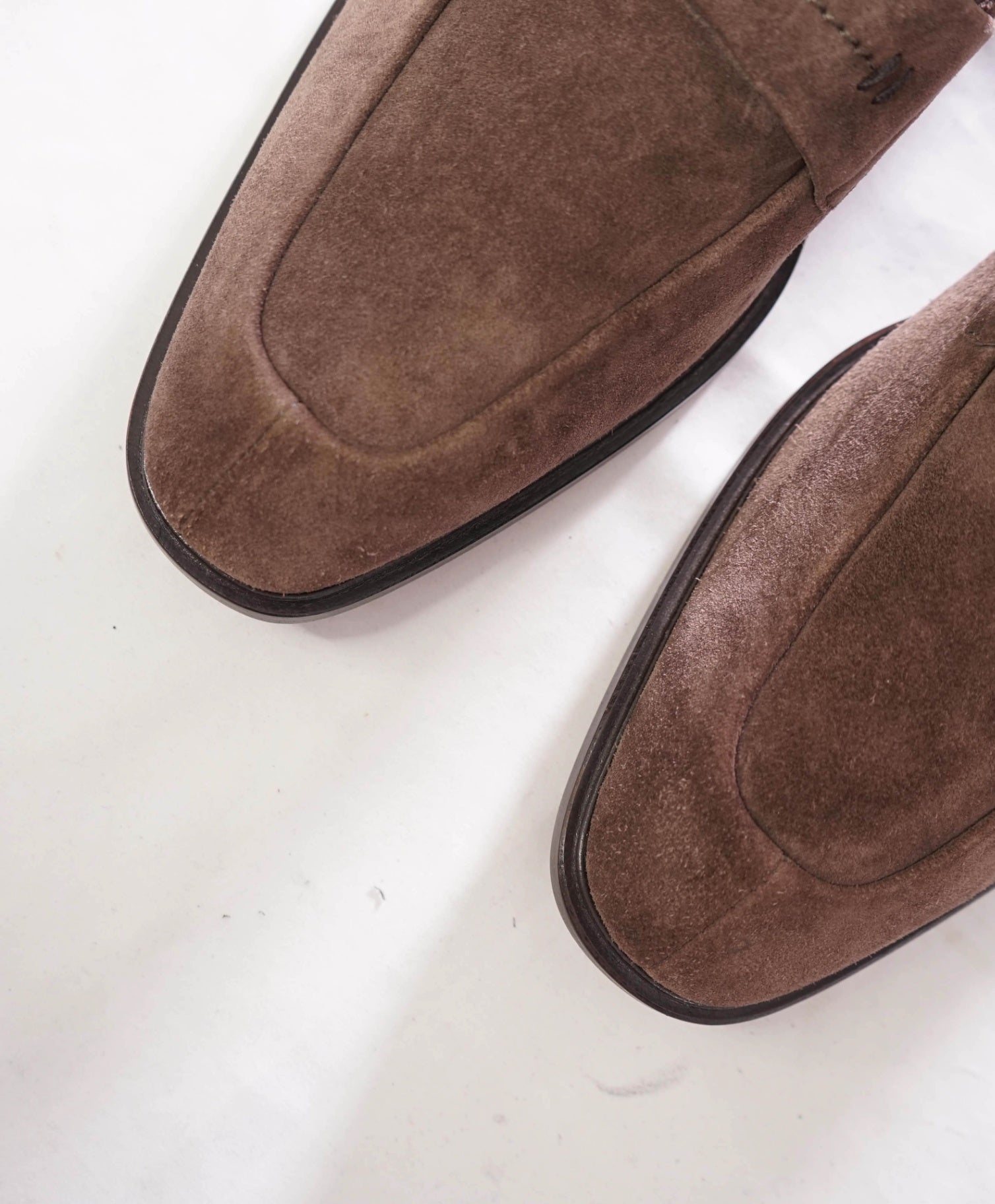 $750 TOD'S - Brown Suede Moc Penny Loafers - US 9 (UK8)