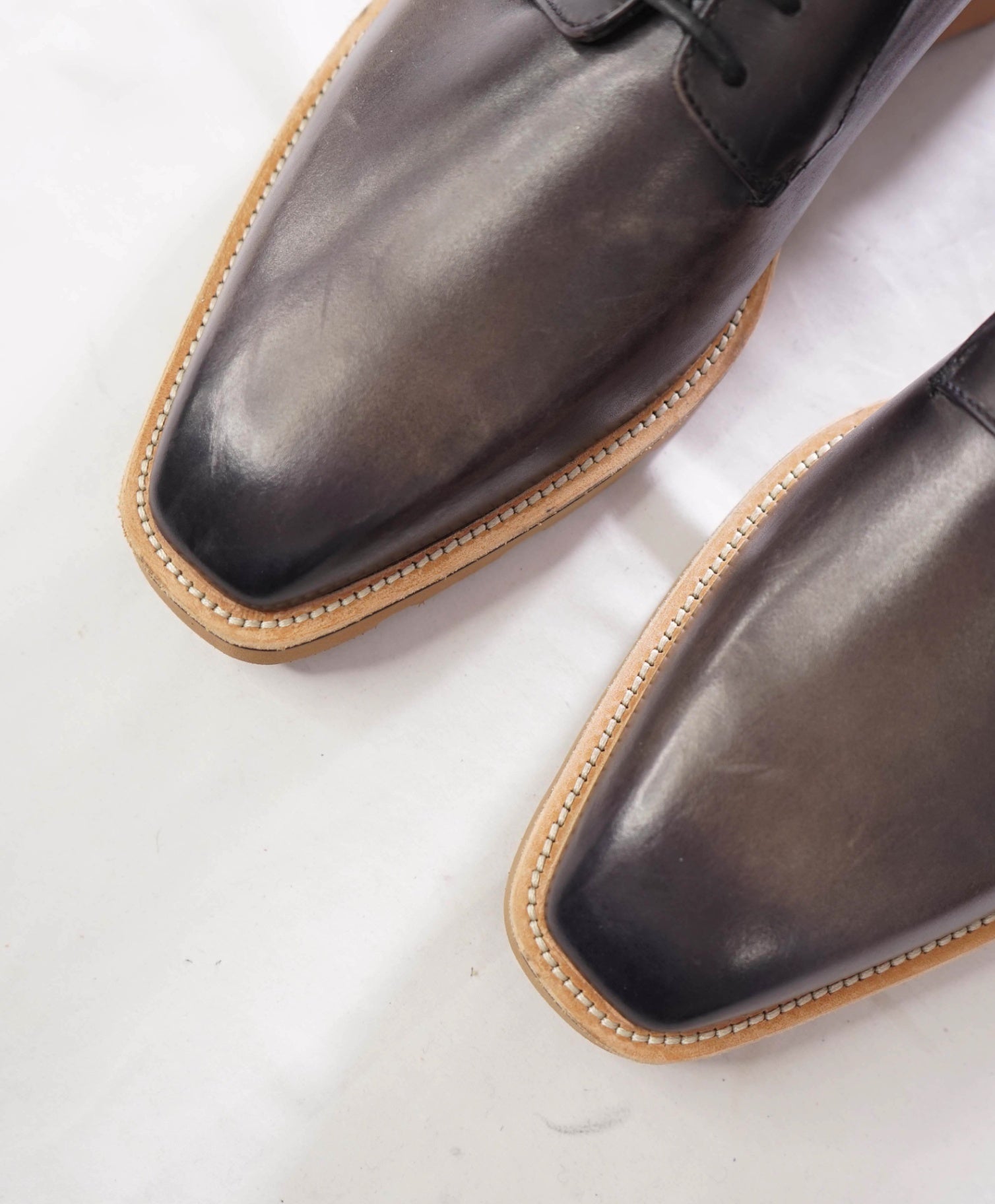 $2,300 BERLUTI - Gray Alessio SCRITTO Leather Derby - US 12 (UK11)