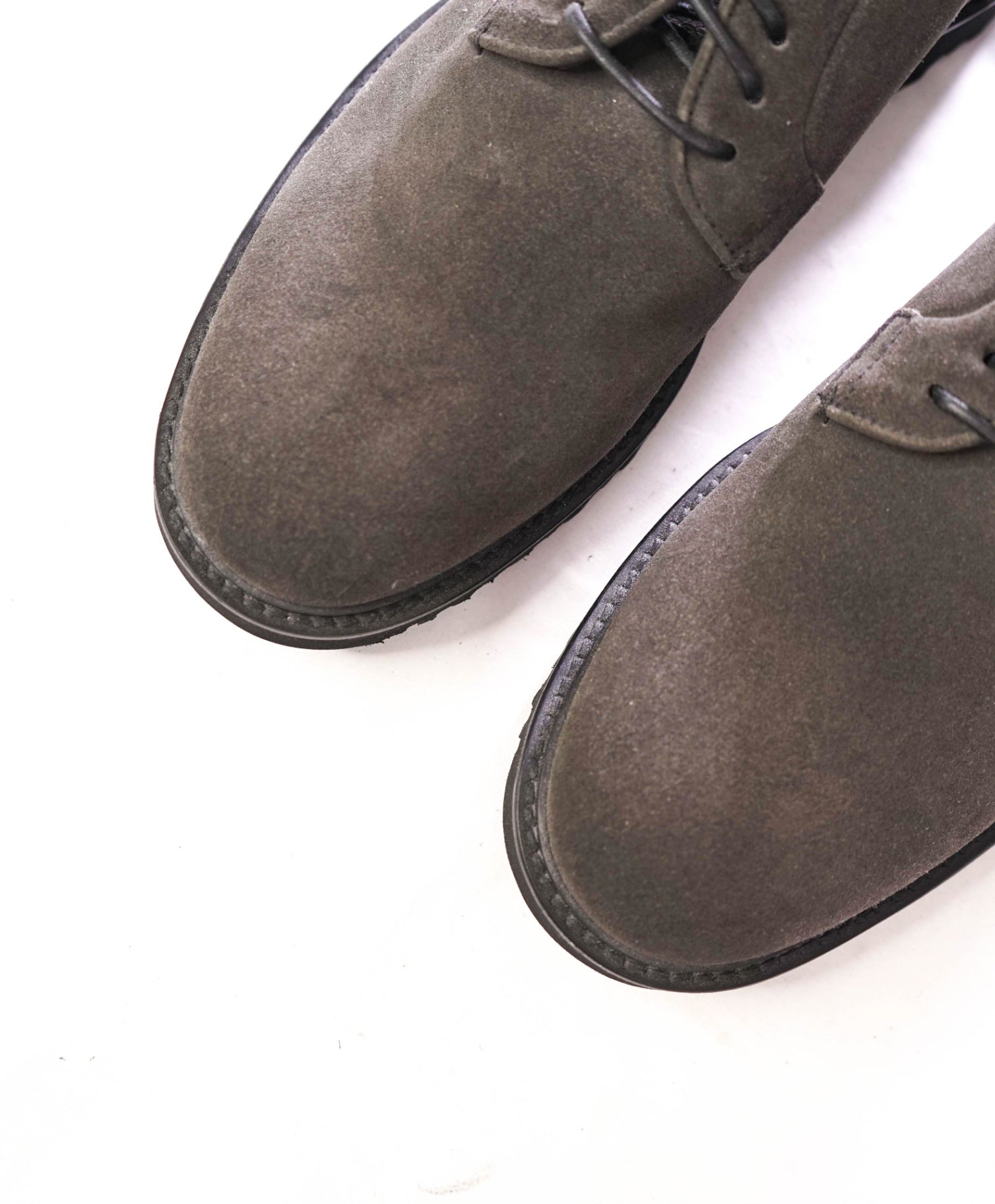 $1,095 GIORGIO ARMANI - Gray Suede Lug Sole Derby - 10 US