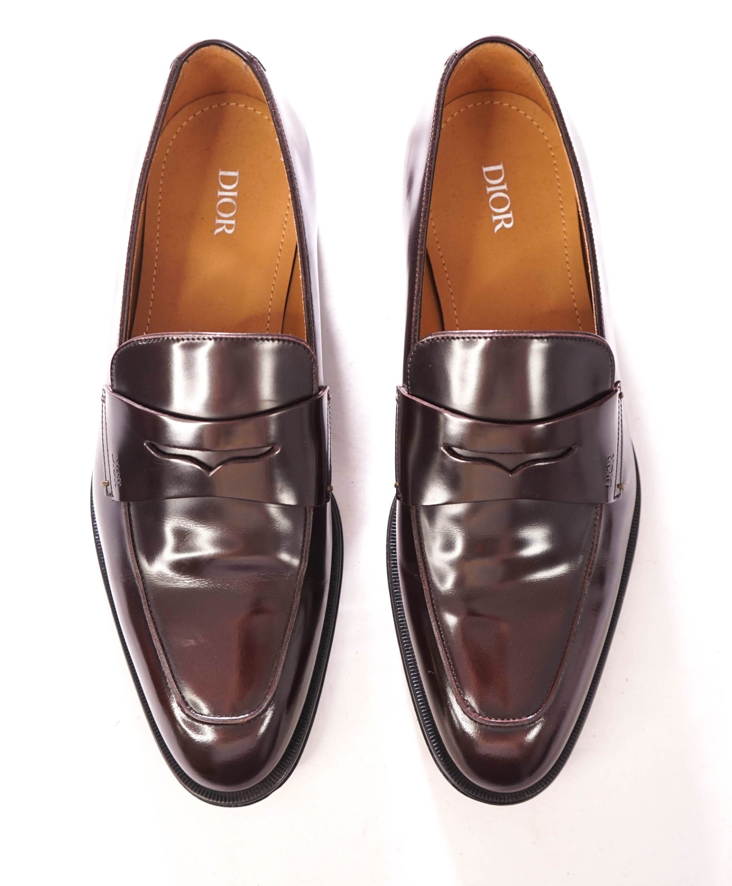 $1,150 DIOR - Oxblood Patent Leather Penny Loafers - US 8 (41EU)