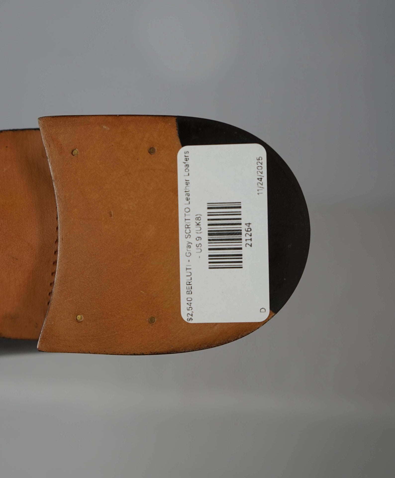$2,540 BERLUTI - Gray SCRITTO Leather Loafers - US 9 (UK8)