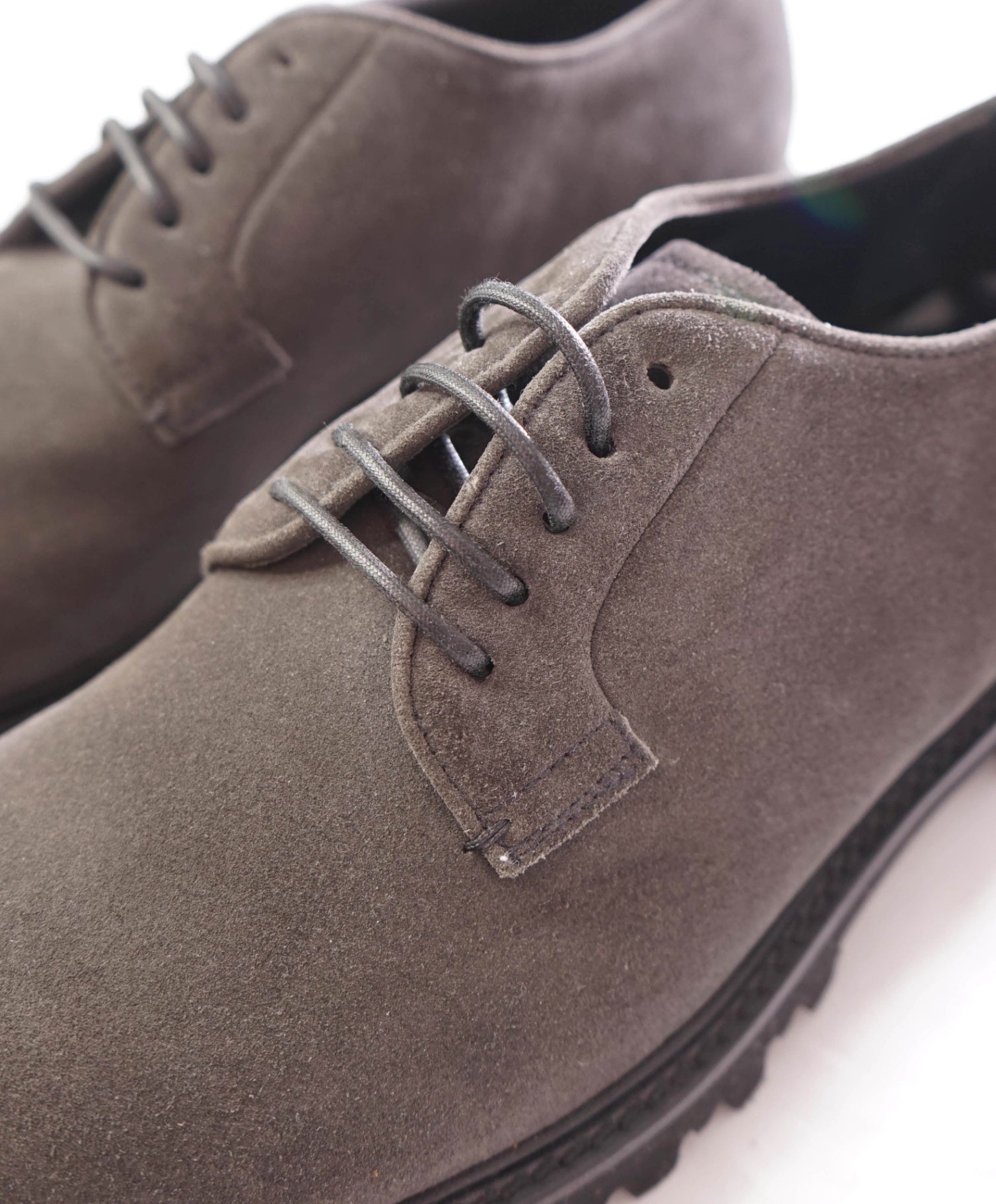 $1,095 GIORGIO ARMANI - Gray Suede Lug Sole Derby - 10 US