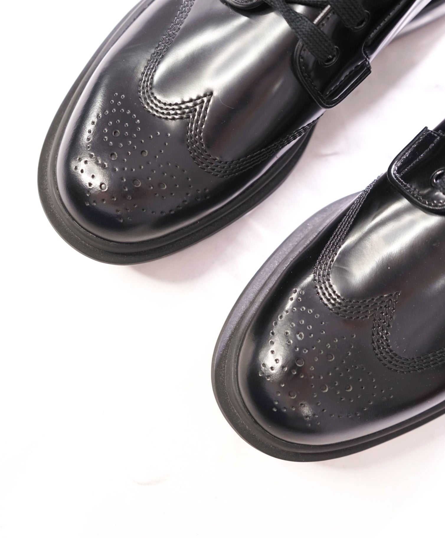 $1,050 PRADA - Black Leather Lug Sole Air Levitate Derby - US 10 (9 UK)