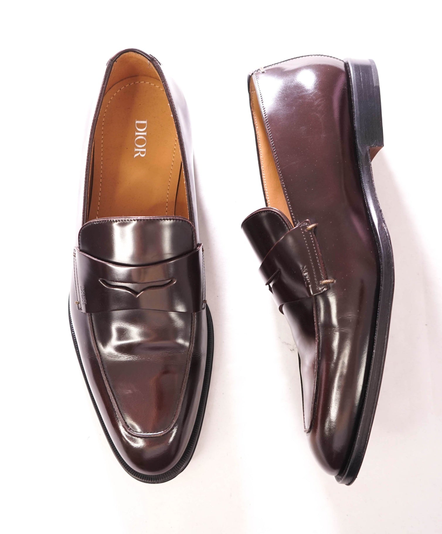 $1,150 DIOR - Oxblood Patent Leather Penny Loafers - US 8 (41EU)