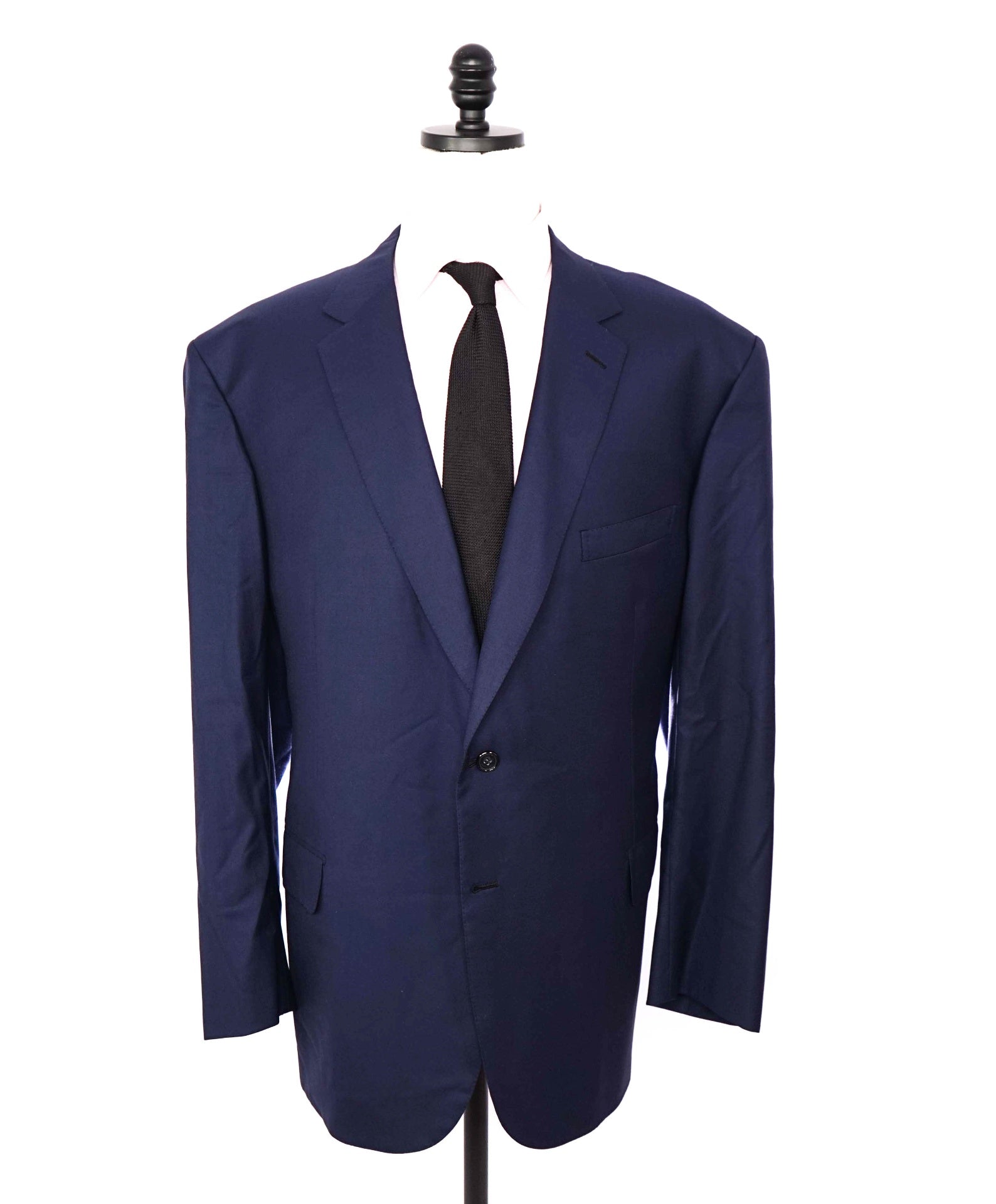 $4,800 BRIONI - "COLOSSEO" Solid Navy Super 160's Wool - 54R US