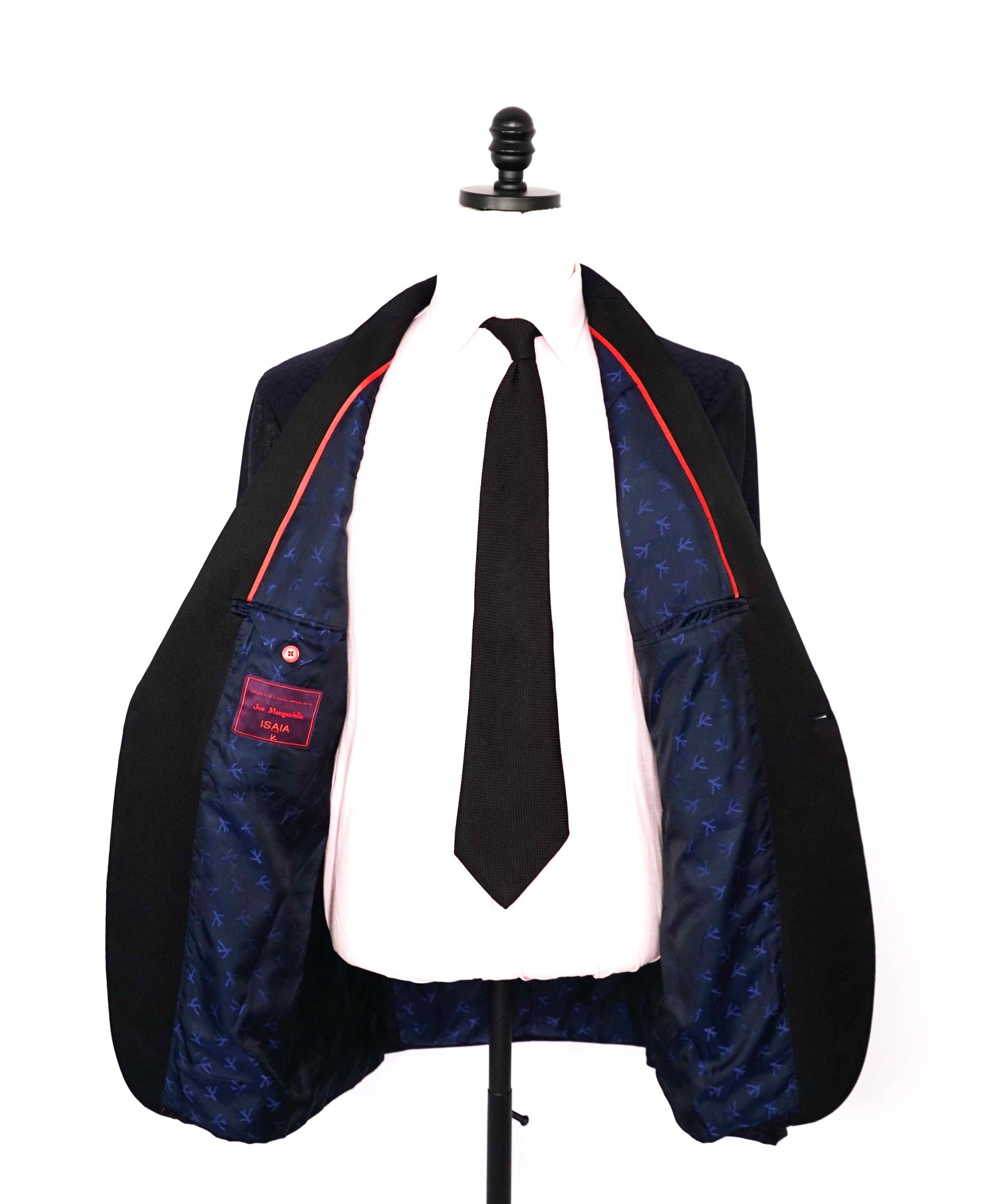 $6,200 ISAIA - Navy Floral "Custom: JOE MANGANIELLO" Tuxedo Jacket - 42L