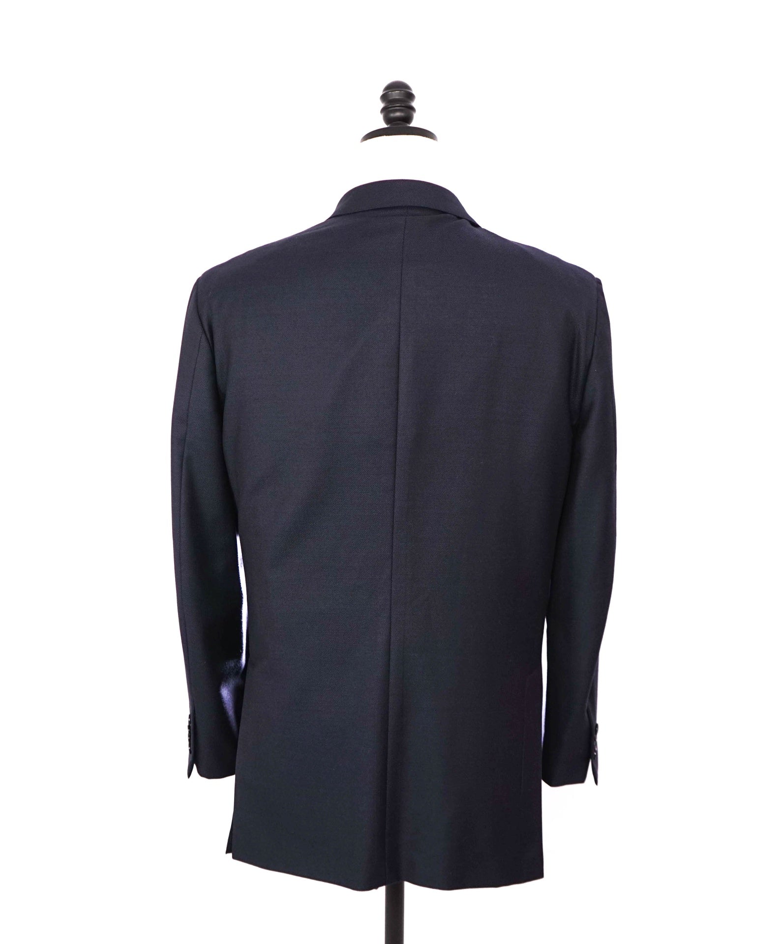 $3,295 ZEGNA - "TROFEO" Navy Blue Wool 2/3 Roll Lapel Blazer - 46R