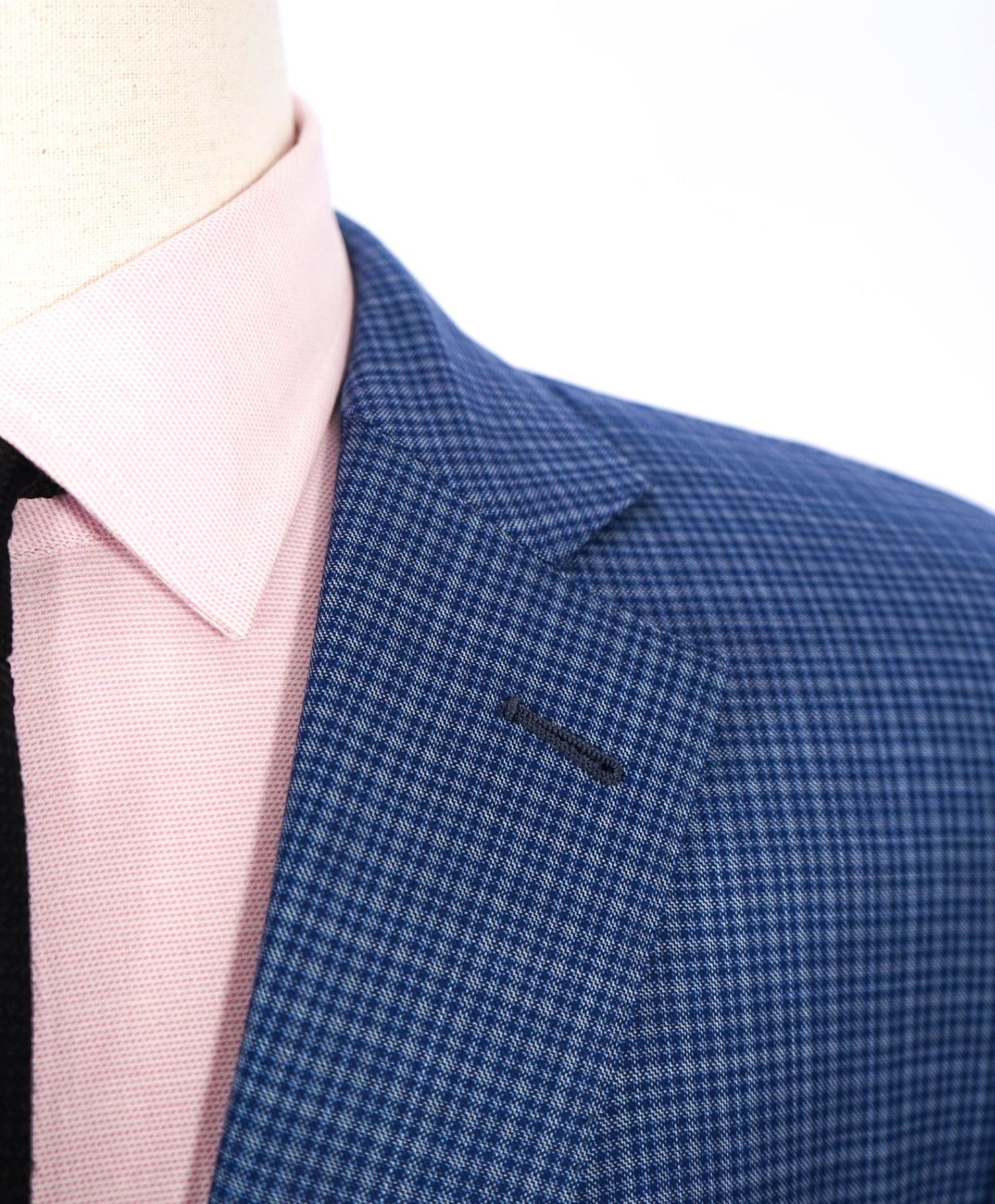 $3,290 ZEGNA - Blue Micro Check "LANA SUPERFINE" Blazer- 46R