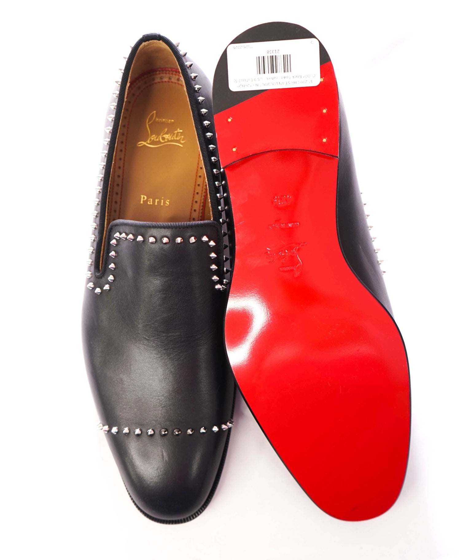 $1,200 CHRISTIAN LOUBOUTIN - *DANDY CLOO* Black Spike Loafers - US 9.5 (EU42.5)