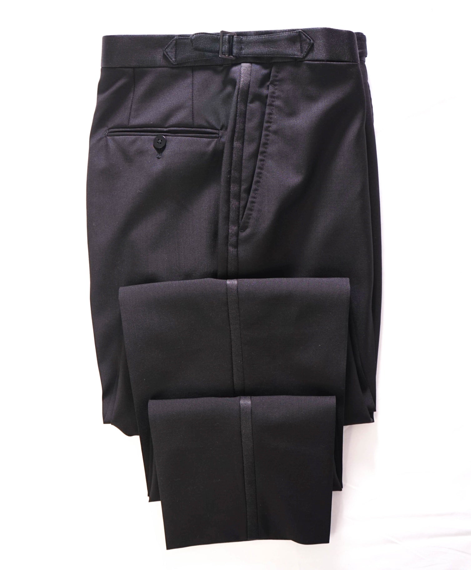 $995 ISAIA - "Custom For JOE MANGANIELLO" Black Tuxedo Pants - 35W