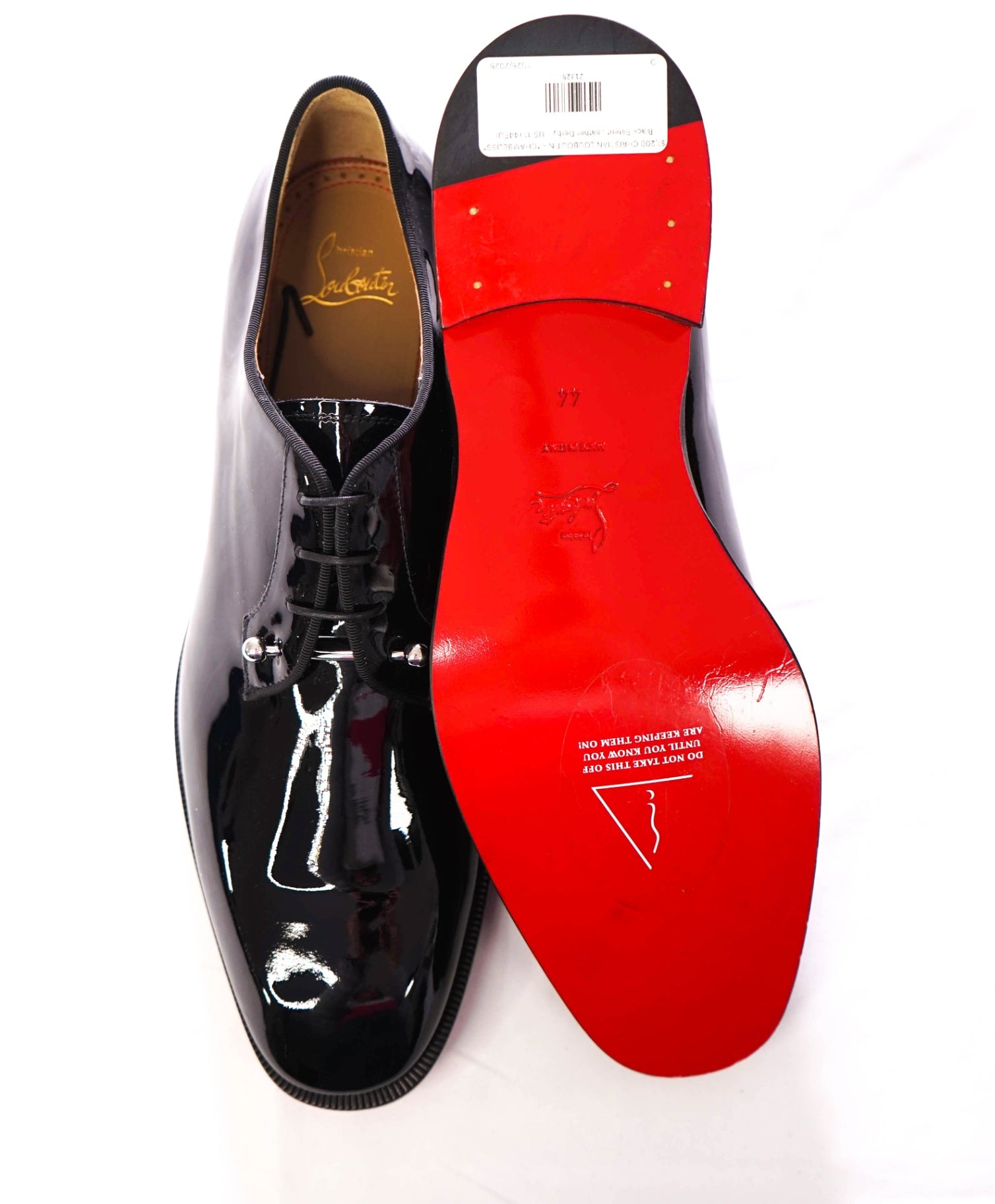 $1,200 CHRISTIAN LOUBOUTIN - *CHAMBELISS* Black Patent Leather Derby - US 11 (44EU)