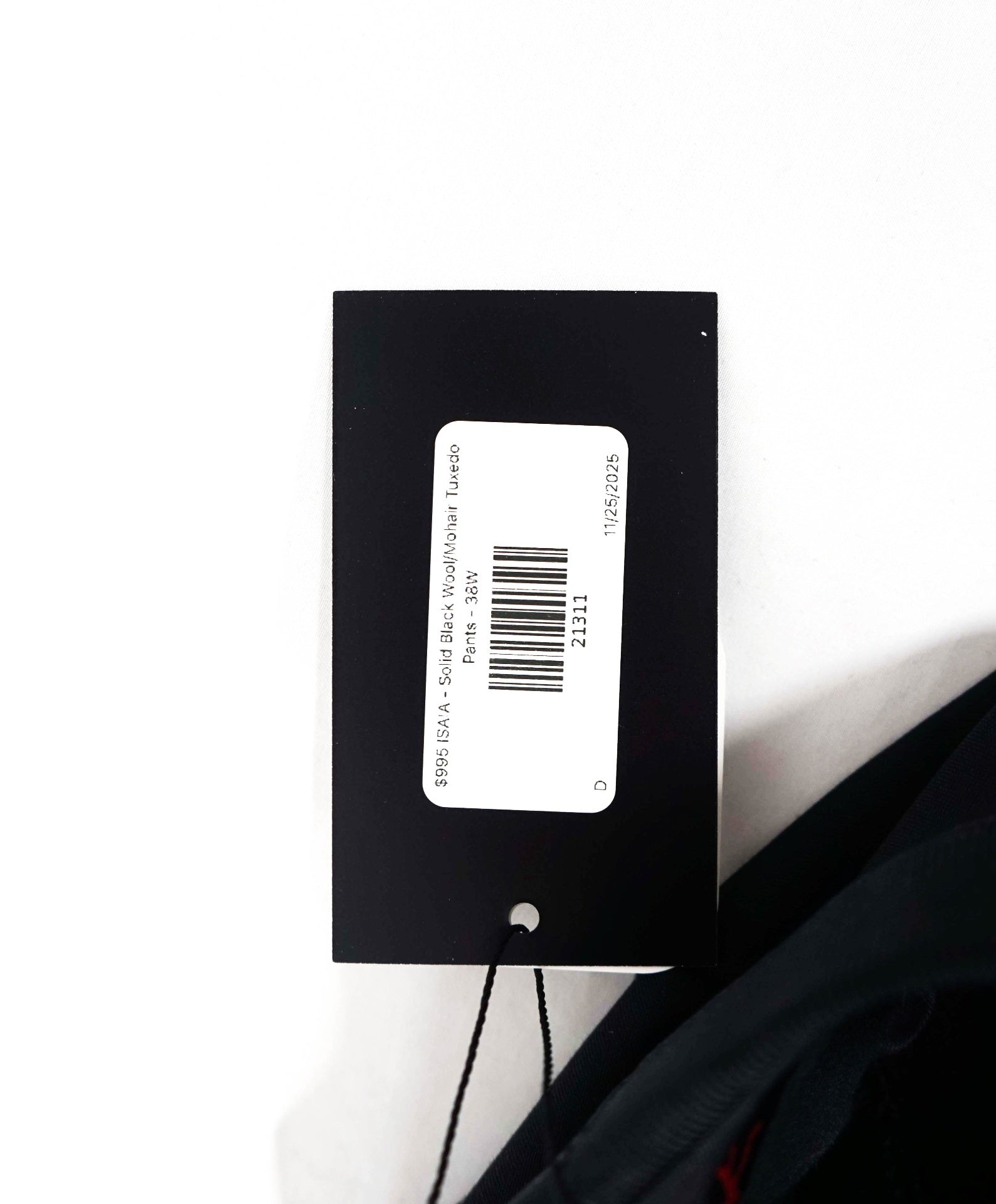 $995 ISAIA - "Custom For JOE MANGANIELLO" Black Tuxedo Pants - 35W