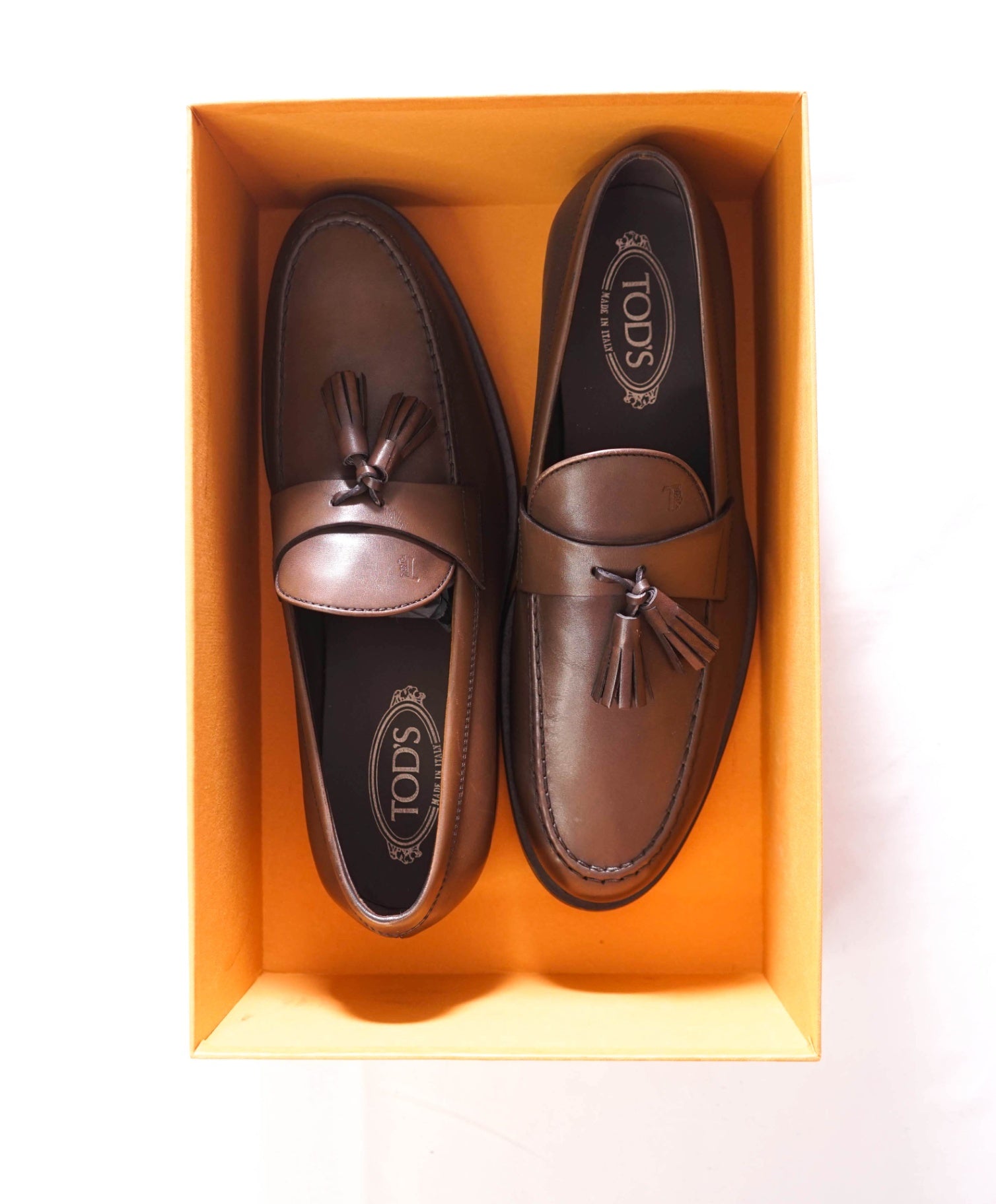 $675 TOD'S - Brown BOSTON Leather Tassel Loafers - US 10 (UK9)
