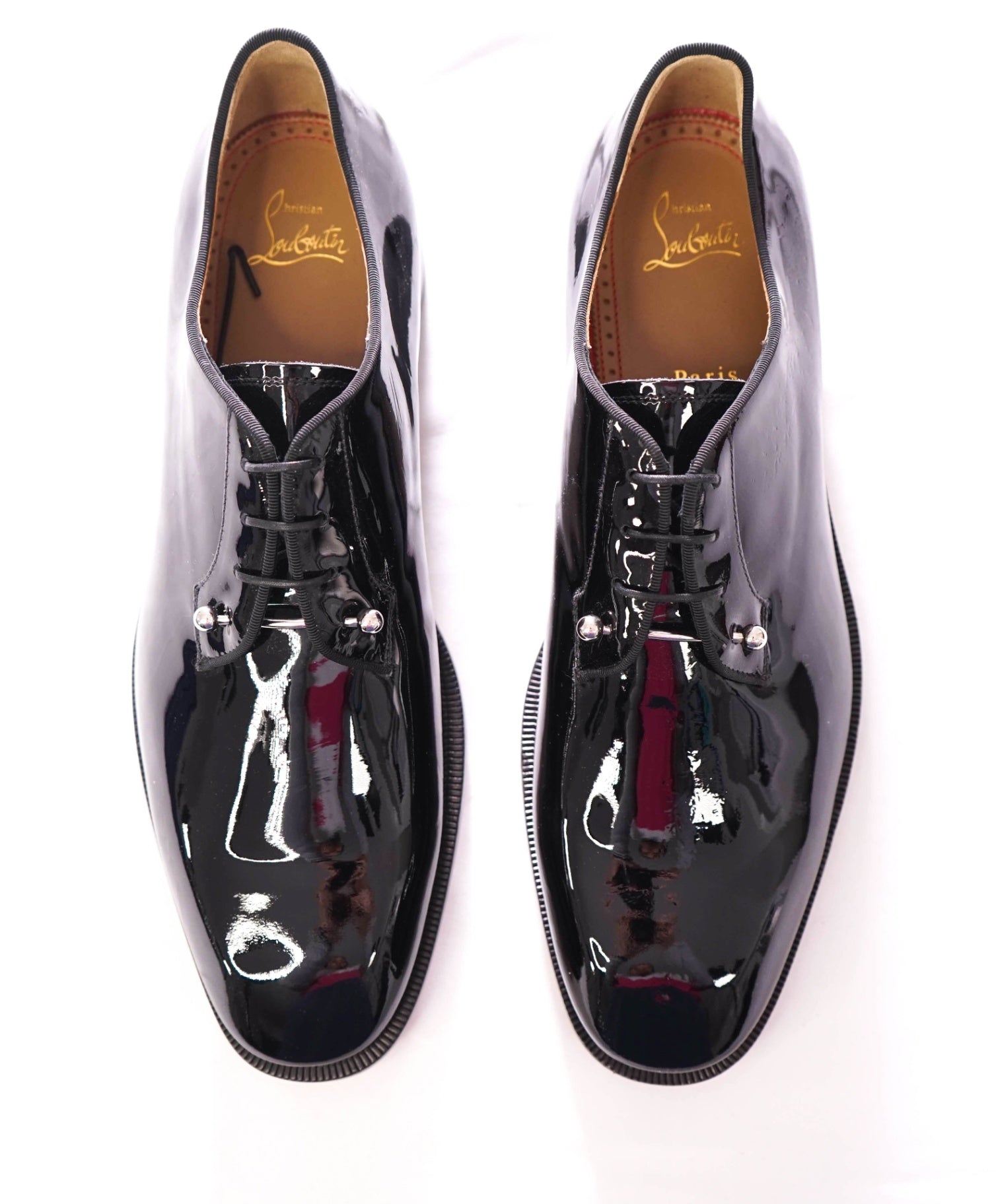 $1,200 CHRISTIAN LOUBOUTIN - *CHAMBELISS* Black Patent Leather Derby - US 11 (44EU)