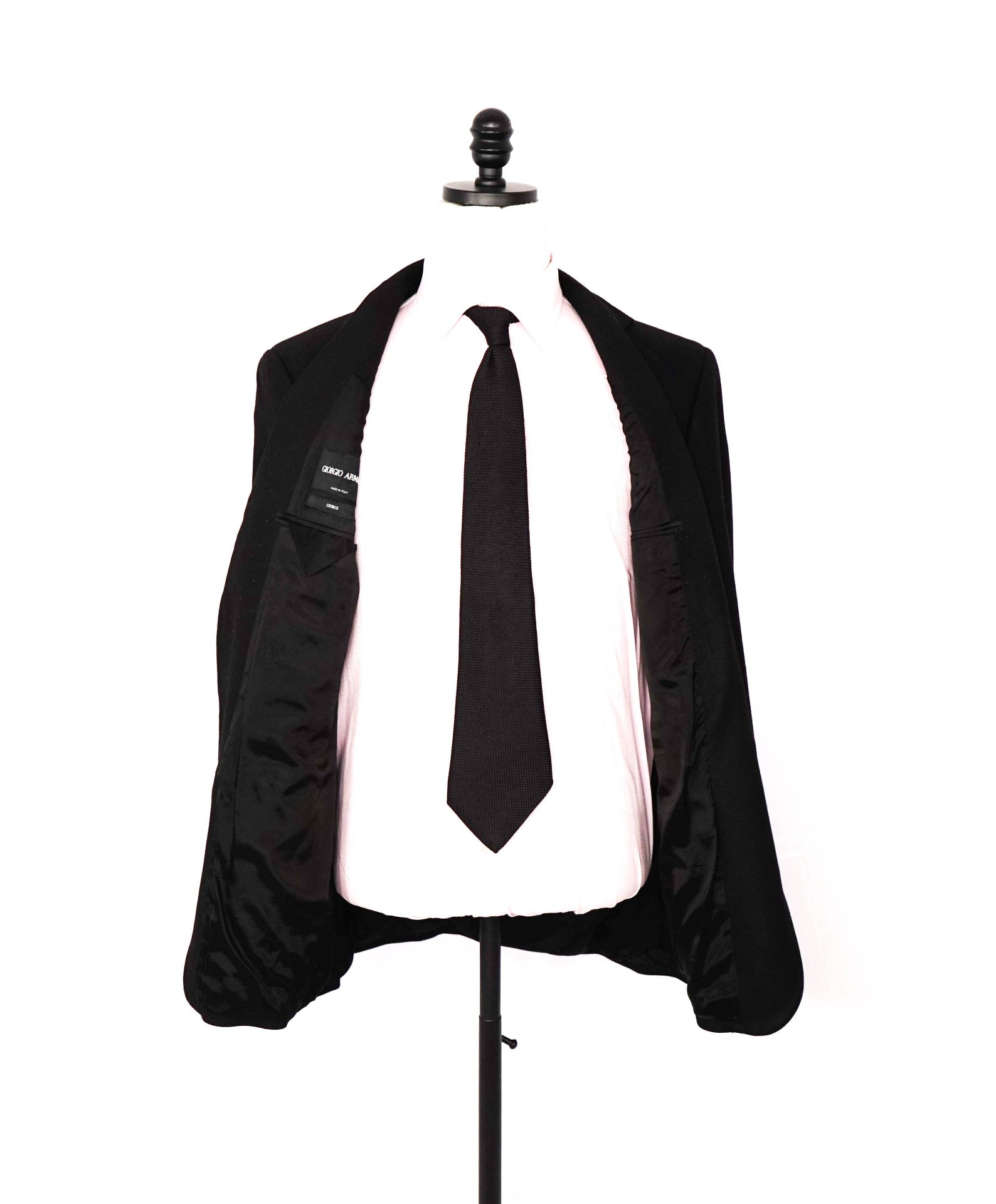 $3,900 GIORGIO ARMANI - Solid Black 96% Cashmere Blazer - 42R