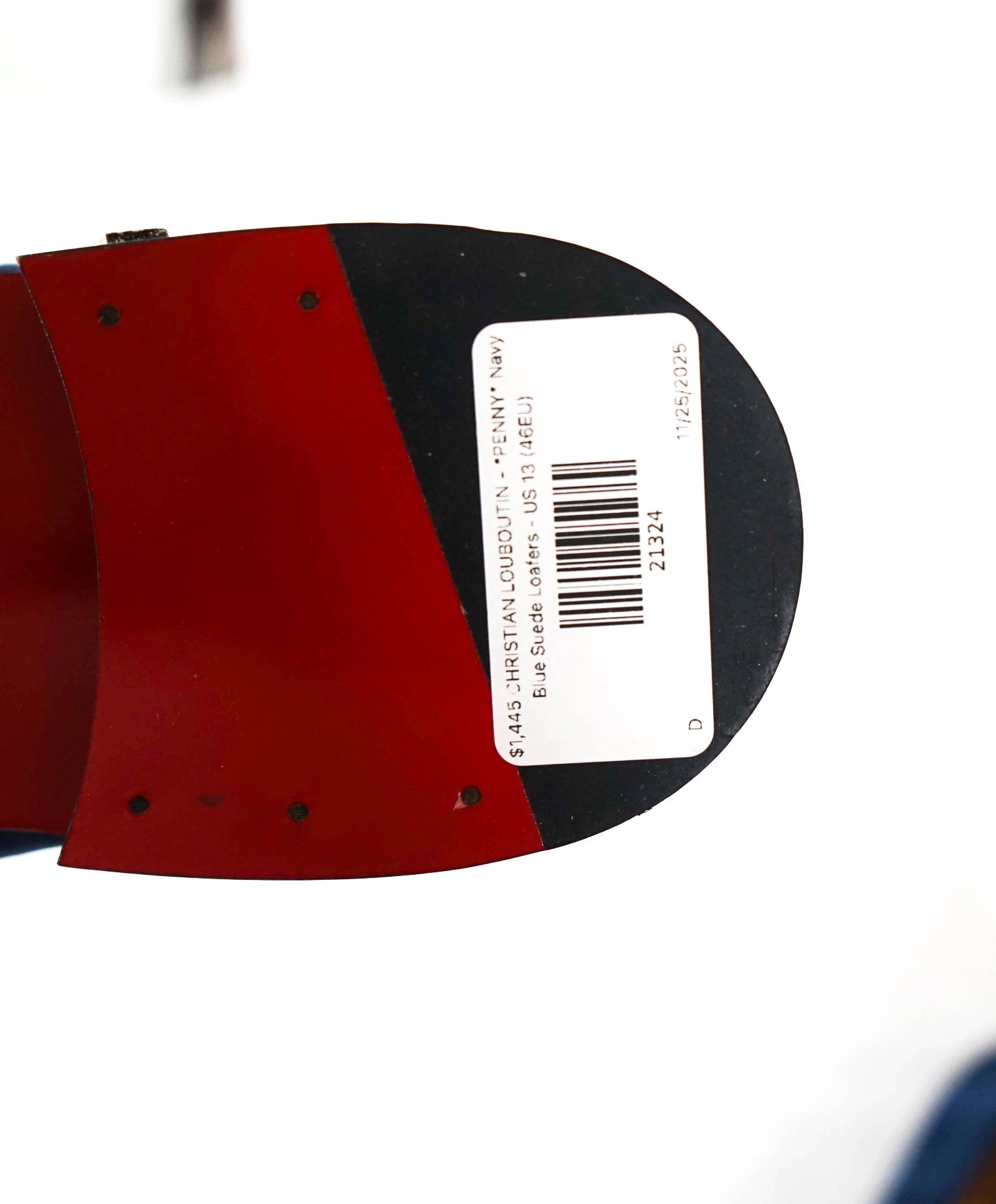 $1,445 CHRISTIAN LOUBOUTIN - *PENNY* Blue Suede Loafers - US 13 (46EU)