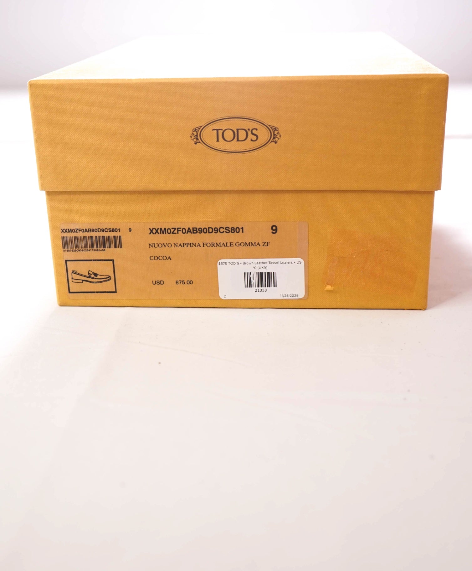 $675 TOD'S - Brown BOSTON Leather Tassel Loafers - US 10 (UK9)