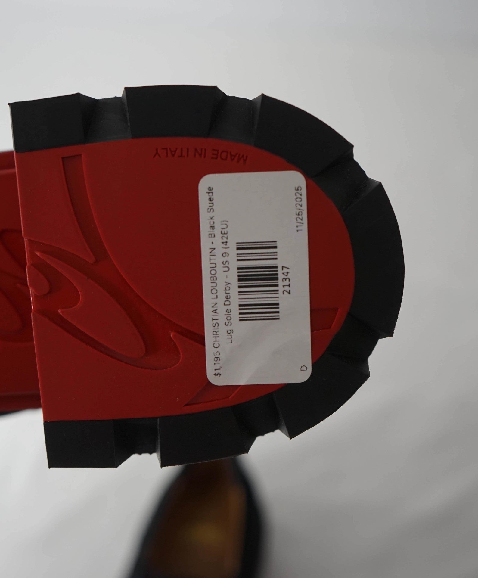 $1,195 CHRISTIAN LOUBOUTIN - "Our Georges L" Lug Sole Derby - US 9 (42EU)