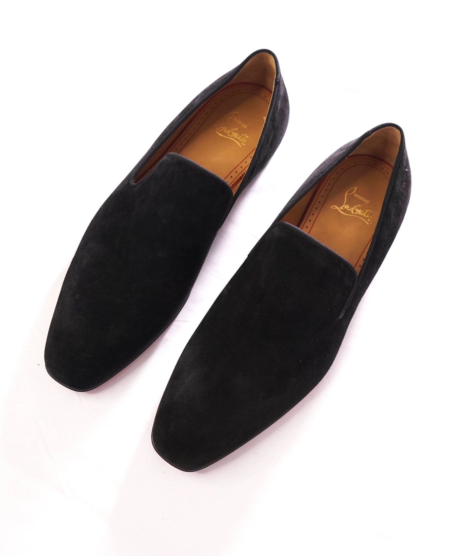 $1,050 CHRISTIAN LOUBOUTIN - Black Suede Loafers - US 7 (40EU)