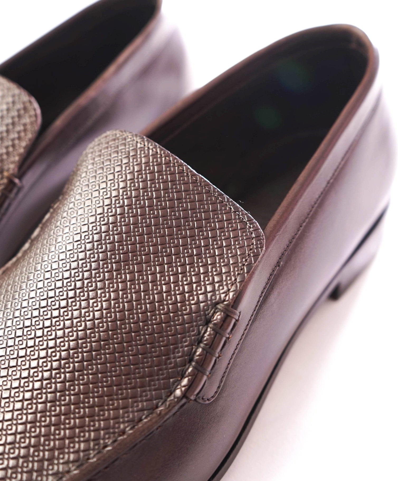 $850 CANALI - Brown Textured Leather Loafer - US 8.5 (41.5EU)