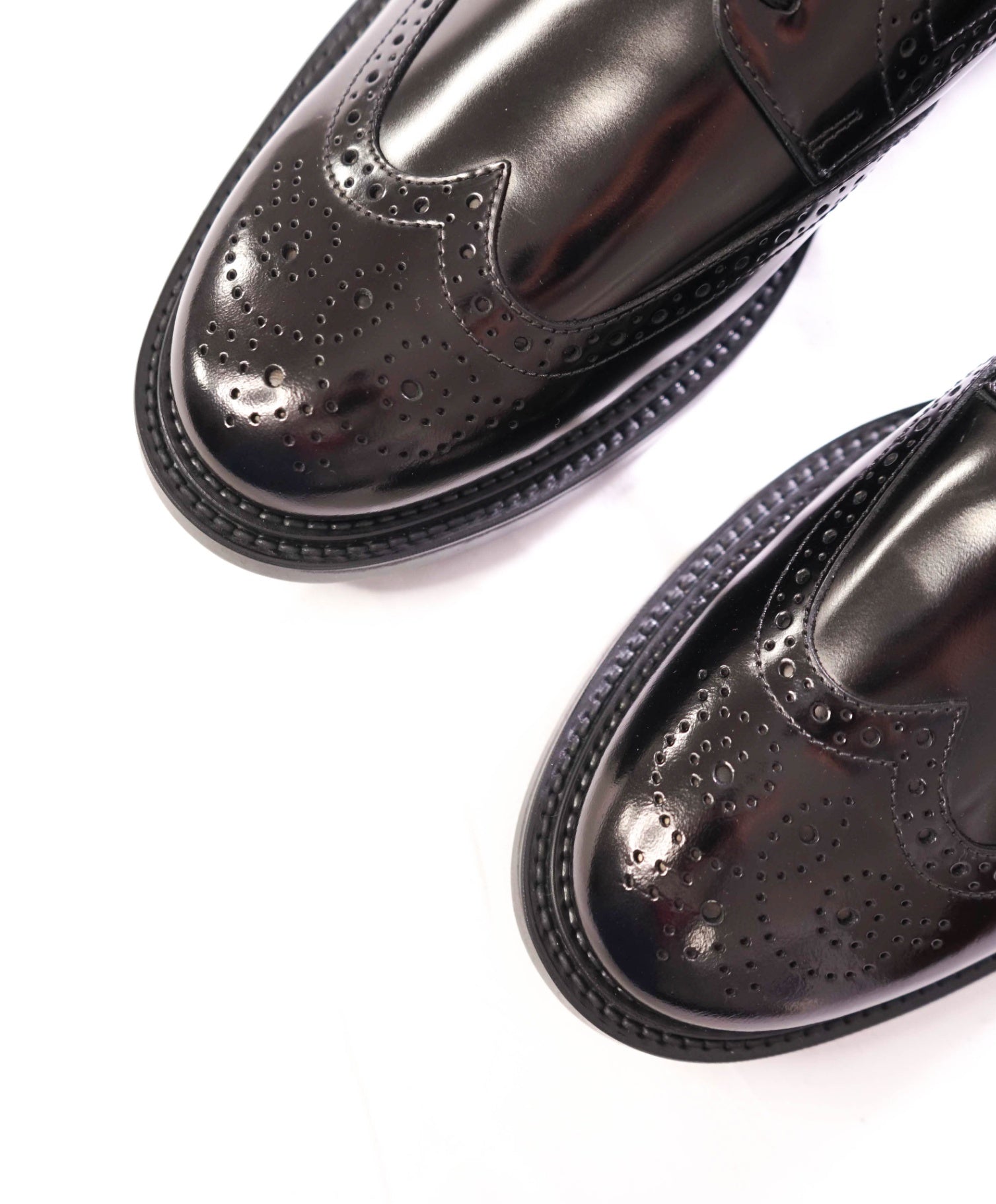 $750 TOD'S - Black Wingtip Leather Derby - US 8.5 (7.5UK)