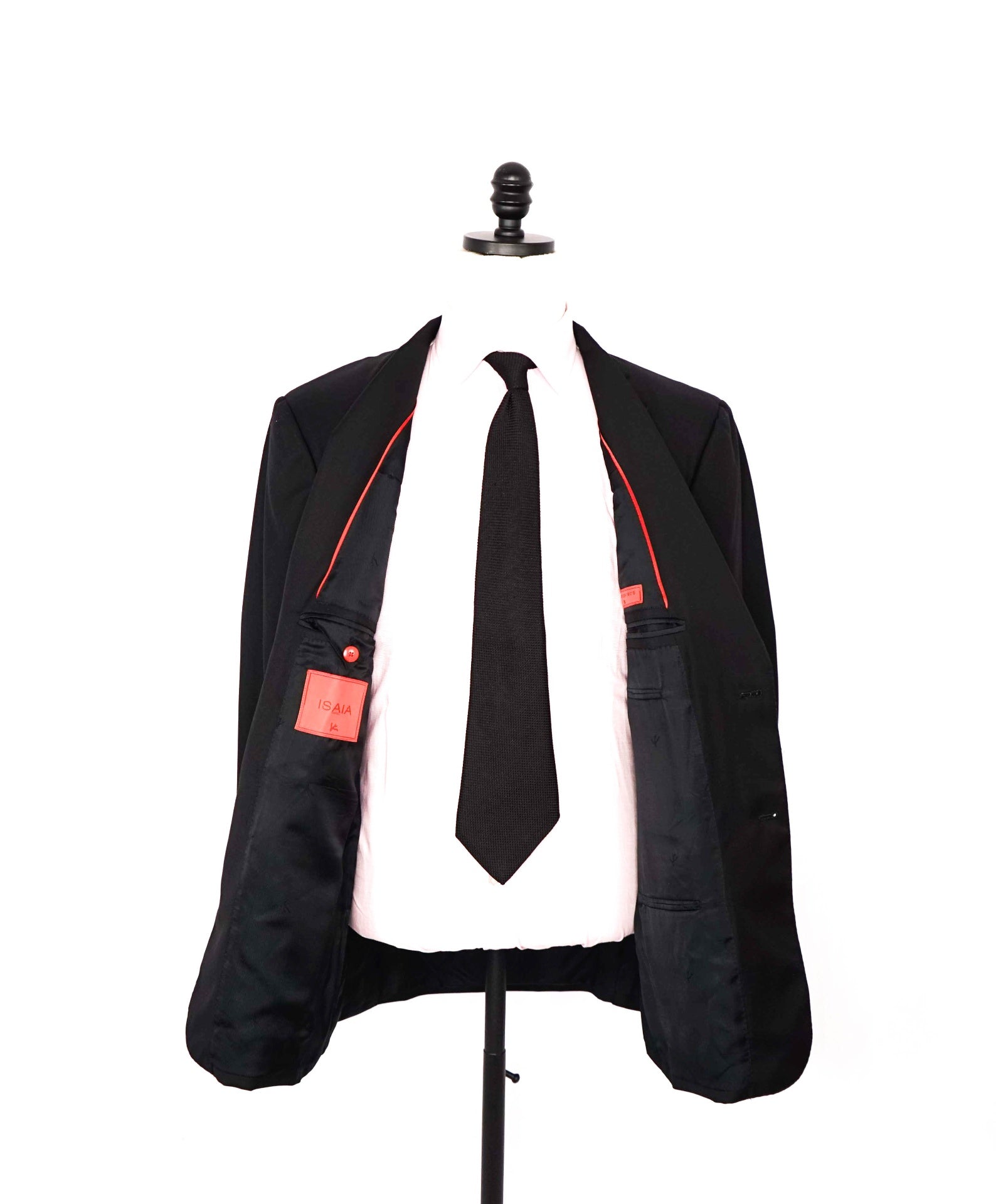 $2,995 ISAIA - *CLOSET STAPLE* 160's Black Notch Lapel Blazer - 46R