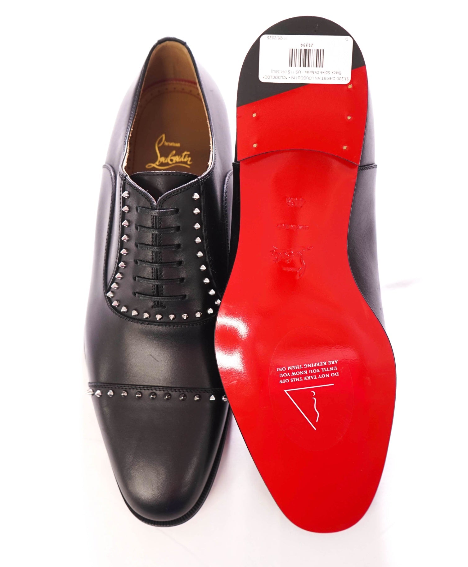 $1,200 CHRISTIAN LOUBOUTIN - *CLOOCLOO* Black Spike Oxfords - US 11.5 (44.5EU)