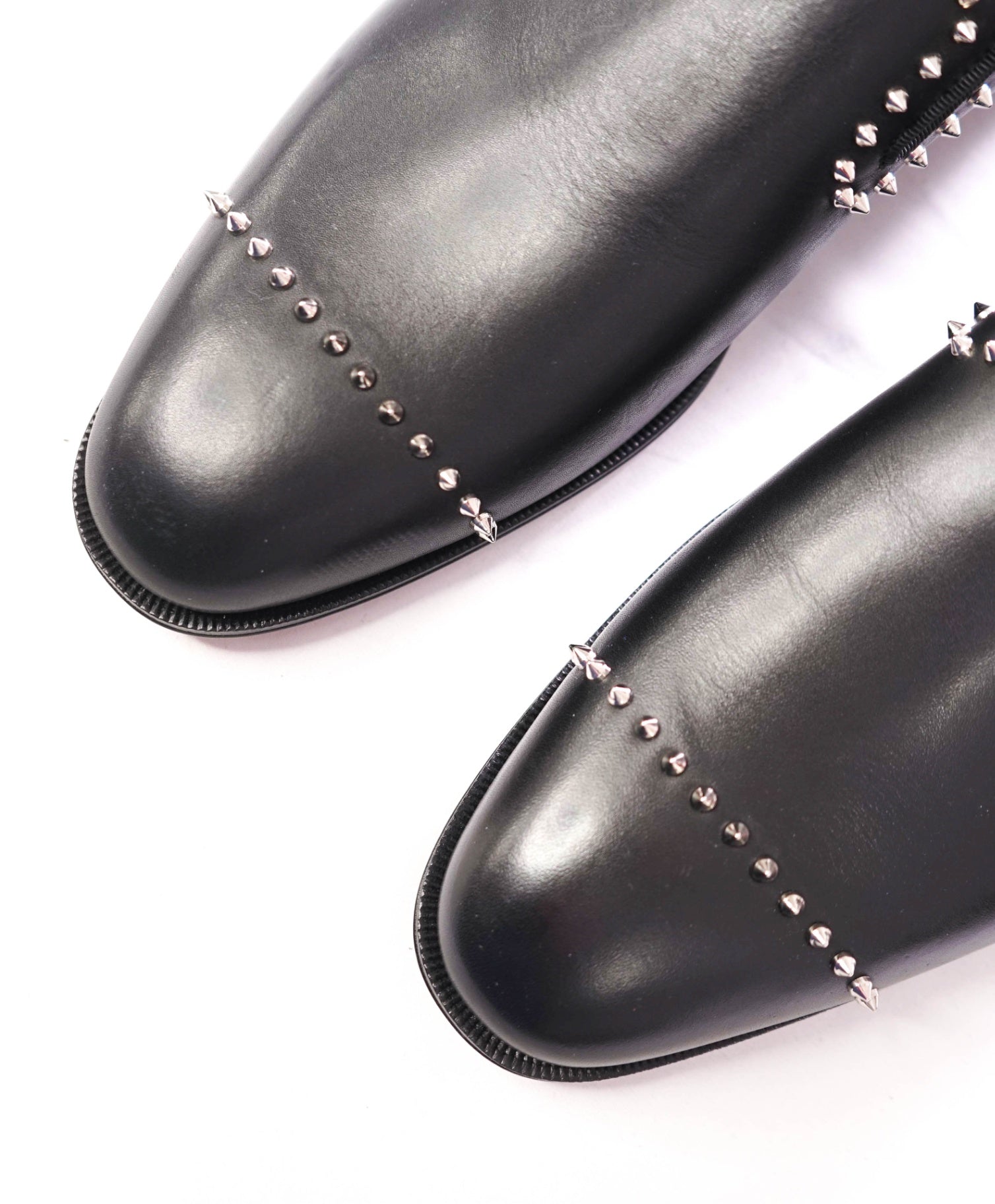 $1,200 CHRISTIAN LOUBOUTIN - *DANDY CLOO* Black Spike Loafers - US 9.5 (EU42.5)