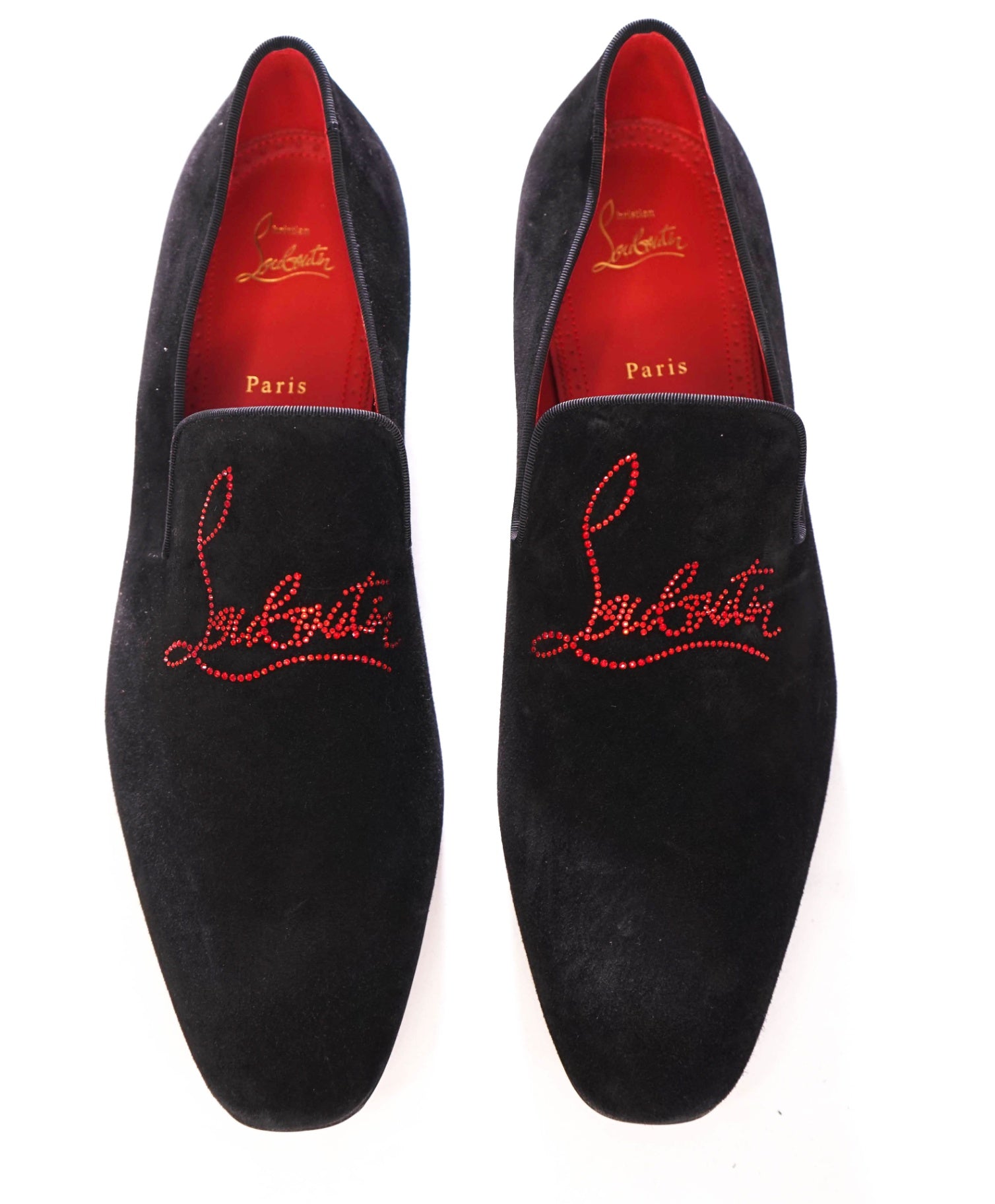 $1,100 CHRISTIAN LOUBOUTIN - *Dandelion Strass* Crystal Logo Loafers - 13.5 (46.5EU)