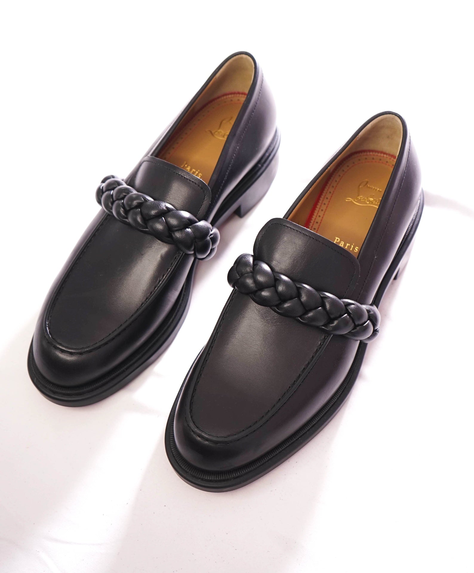 $1,095 Christian Louboutin - "URBINO" Mock Braid Loafers - US 10 (43EU)