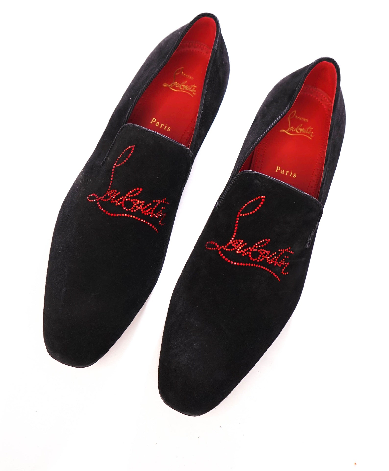 $1,100 CHRISTIAN LOUBOUTIN - *Dandelion Strass* Crystal Logo Loafers - 13.5 (46.5EU)