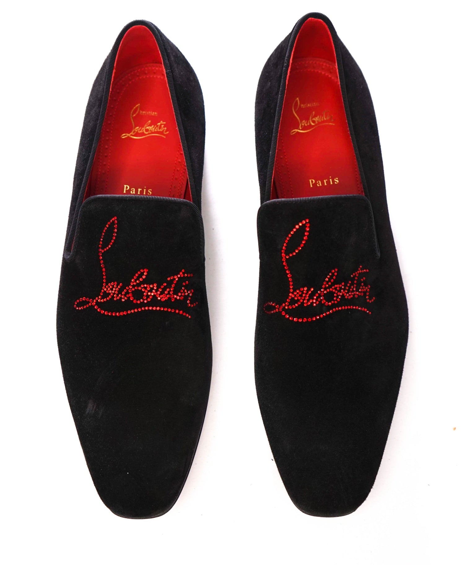 $1,100 CHRISTIAN LOUBOUTIN - *Dandelion Strass* Crystal Logo Loafers - 10.5 (43.5EU)