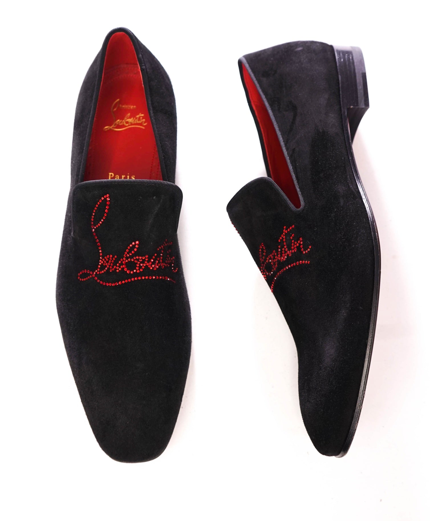 $1,100 CHRISTIAN LOUBOUTIN - *Dandelion Strass* Crystal Logo Loafers - 8.5 (41.5EU)